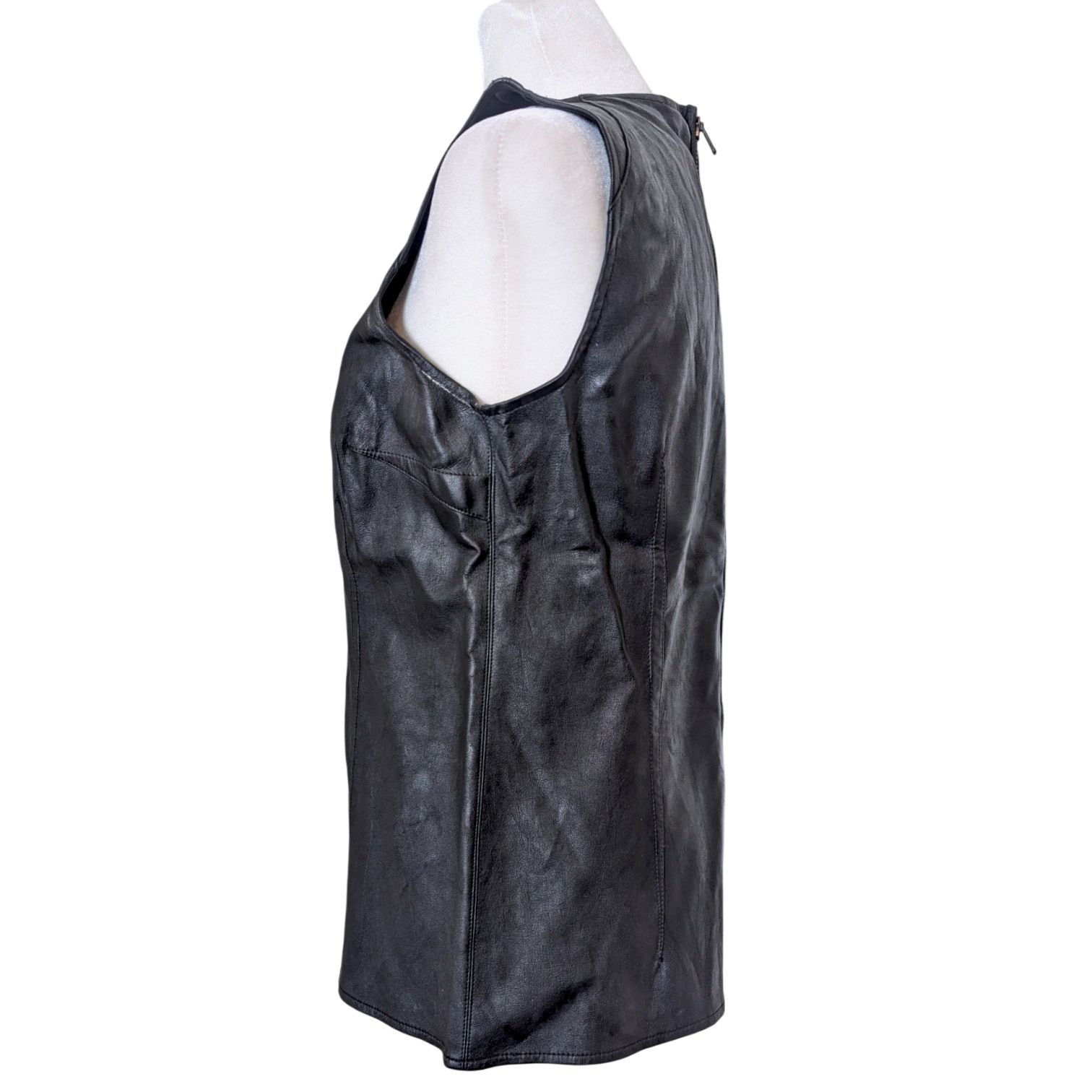 Anthropologie CAbi Black Vegan Leather Shell Top Vest Size 2 Size XS / US 0-2 / IT 36-38 - 5 Thumbnail