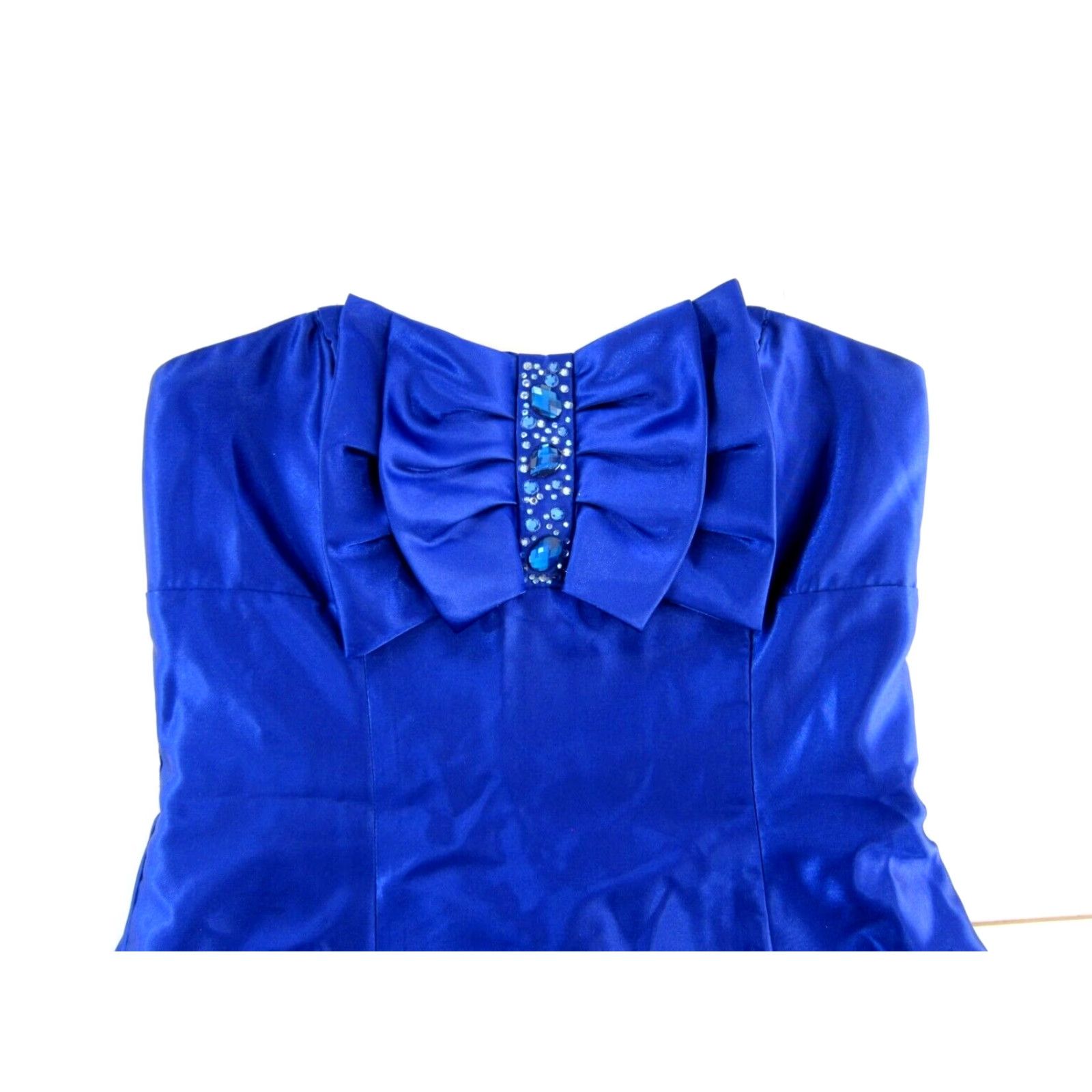 Vintage VINTAGE Gunne Sax Dress Jessica McClintock Blue Satin Beaded Sweatheart Prom Cocktail 7 Size M / US 6-8 / IT 42-44 - 3 Thumbnail