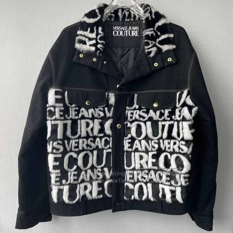 Versace Versace Lapel print logo letter lapel print single-breaste Size US L / EU 52-54 / 3 - 1 Thumbnail