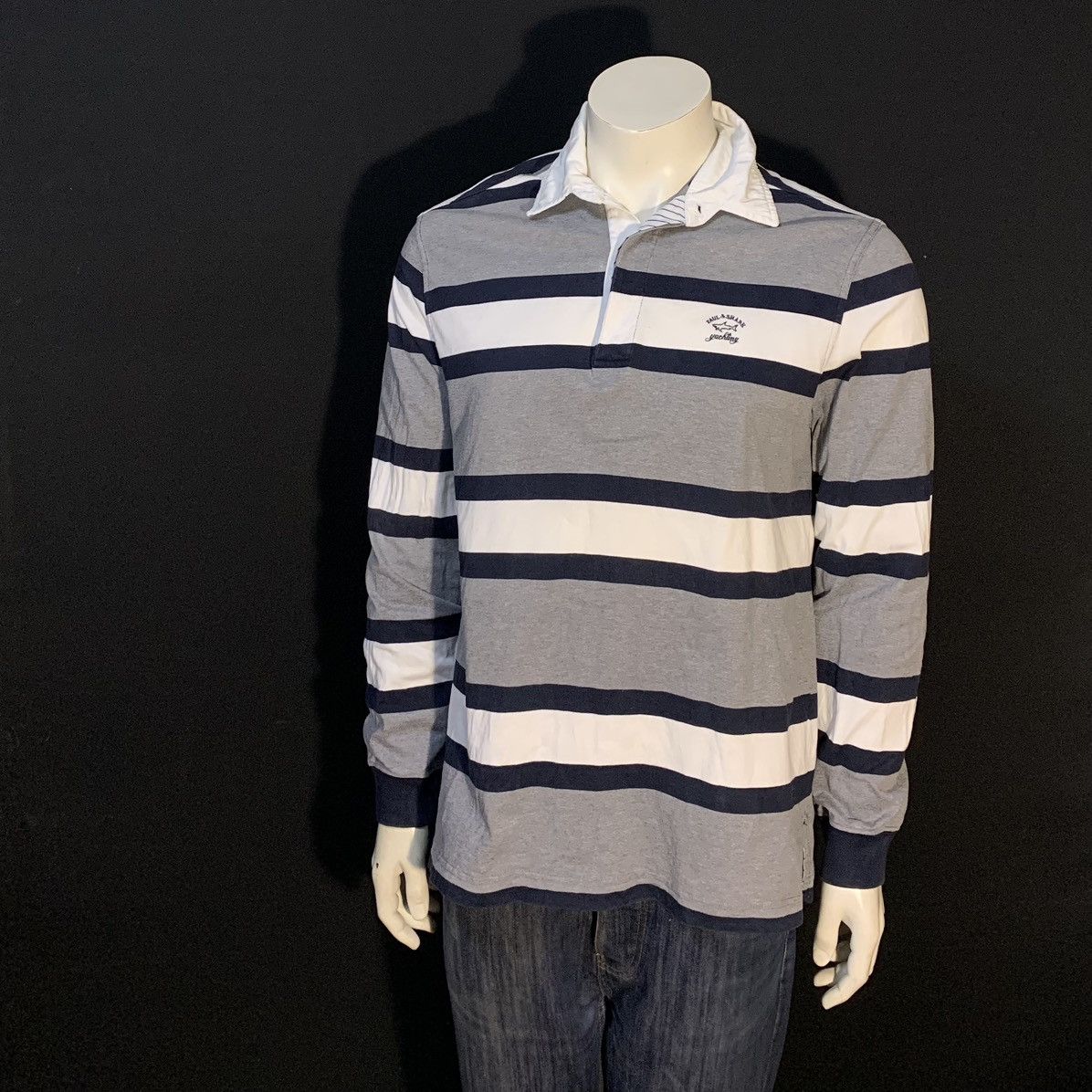 Paul Shark Rugby Polo Shirt Striped Size XL