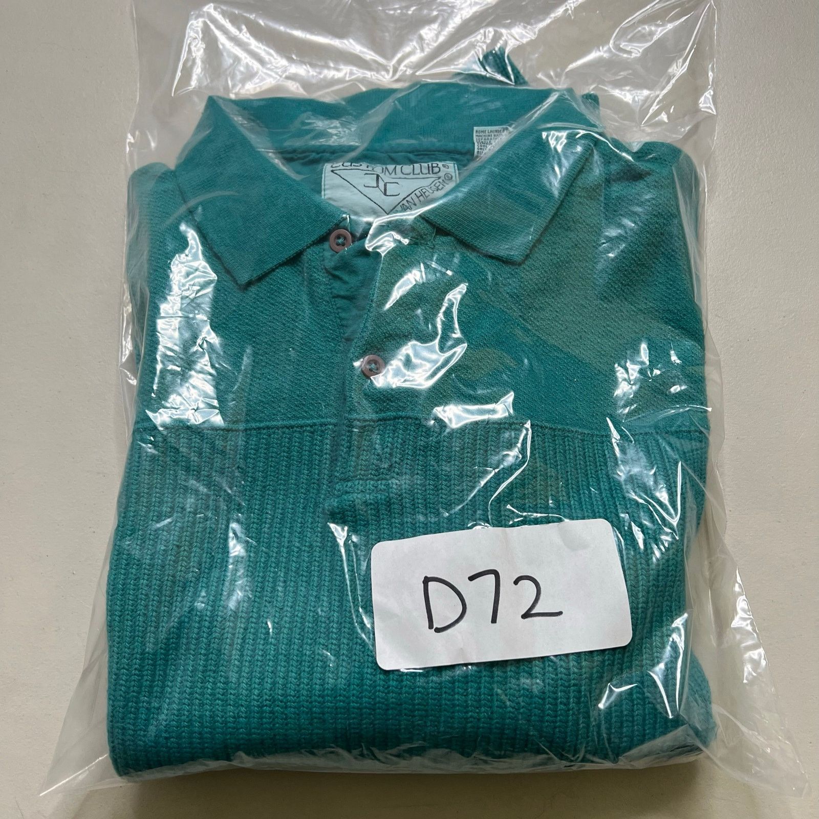 Van Heusen Vintage Van Heusen Custom Club Teal Knit Long Sleeve Polo L Size US L / EU 52-54 / 3 - 10 Thumbnail