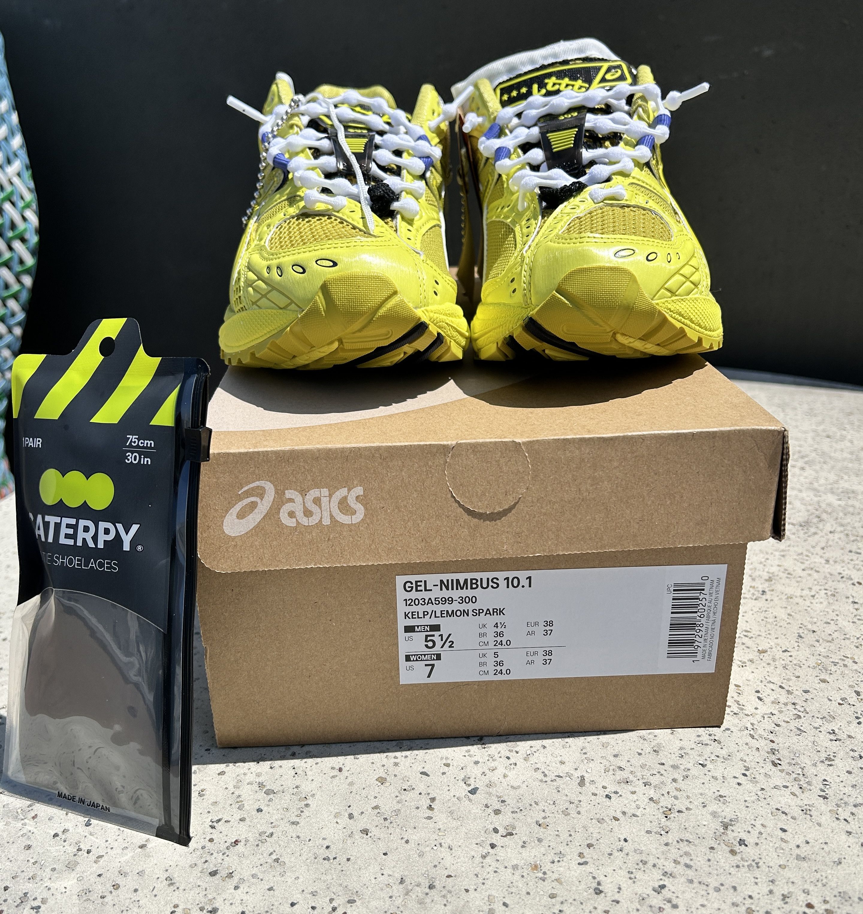 Asics Little Tokyo Table Tennis X ASICS GEL- Lemon Spark/Black Size US 5.5 / EU 38 - 5 Thumbnail