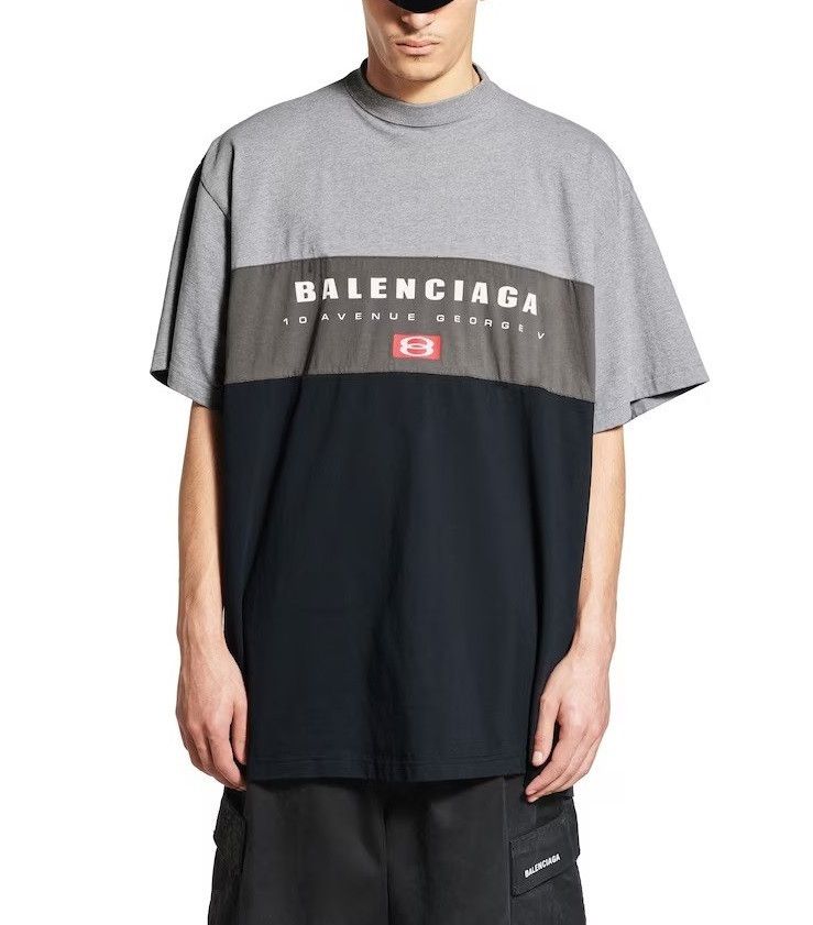Balenciaga o1tr1nto0526 Unity Sport T-Shirt Large Fit in Grey/Dark Navy Size US M / EU 48-50 / 2 - 6 Thumbnail