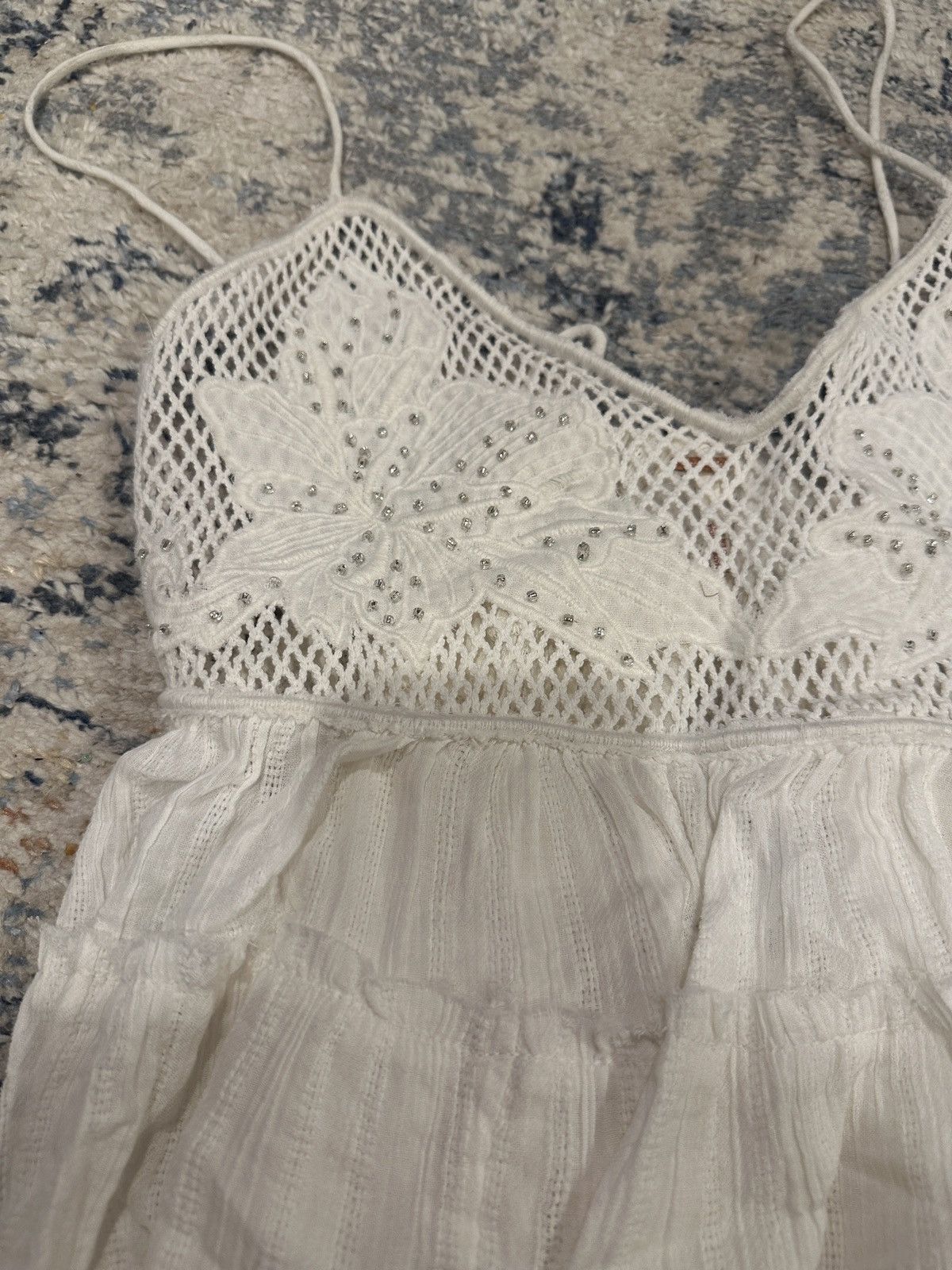 Free People NWT Applique Tiered Cami - Ivory Size M / US 6-8 / IT 42-44 - 3 Thumbnail