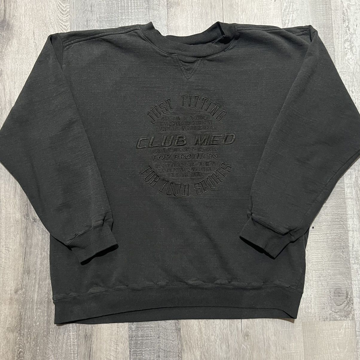 Vintage VTG Club Med Black Fitness Work Out Gym 90s Sweatshirt Size US M / EU 48-50 / 2 - 1 Thumbnail