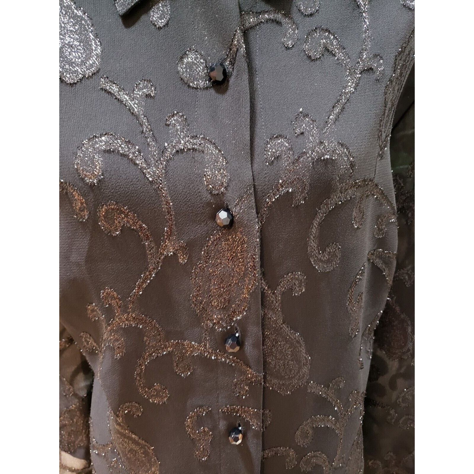 Other Women's Polyester Collared Casual Button Down Shirt Size 2X Size XXL / US 16-18 / IT 52-54 - 4 Thumbnail