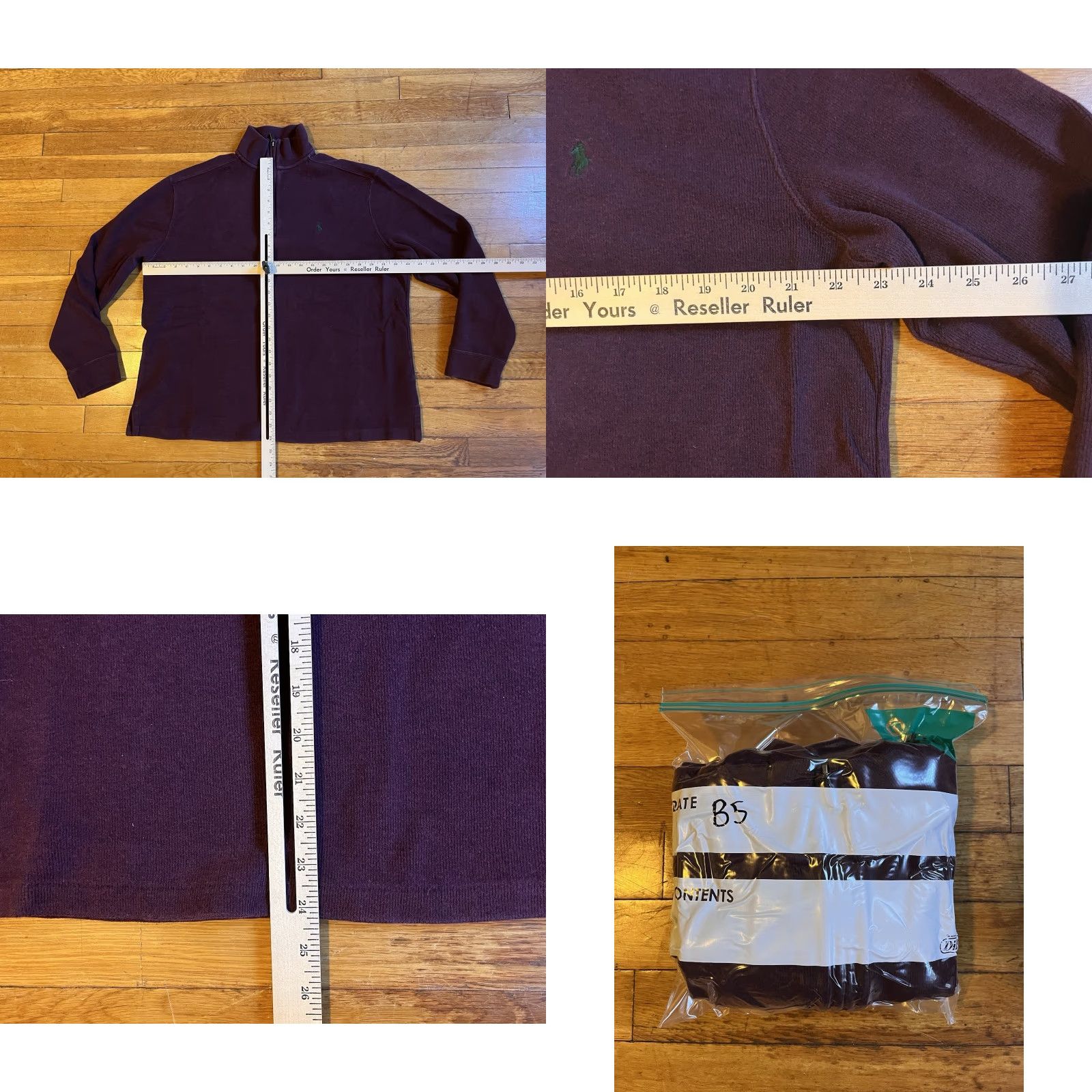 Polo Ralph Lauren VINTAGE Polo Ralph Lauren 1/4 Zip Sweater Shirt Men L Maroon Green Pony Size US L / EU 52-54 / 3 - 8 Thumbnail