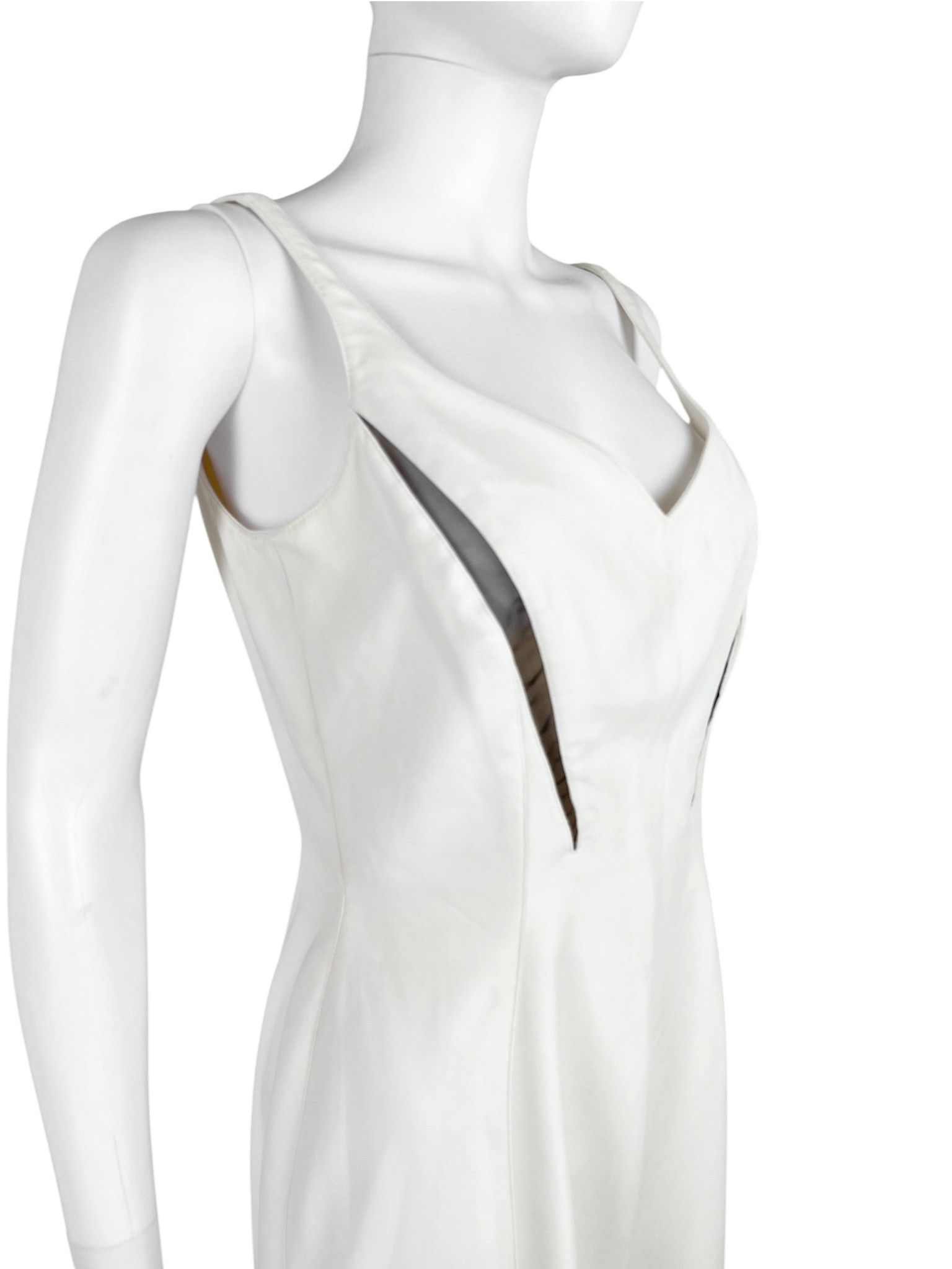 Thierry Mugler Thierry Mugler S/S 1999 White Cut-Out Cocktail Dress Size M / US 6-8 / IT 42-44 - 6 Thumbnail
