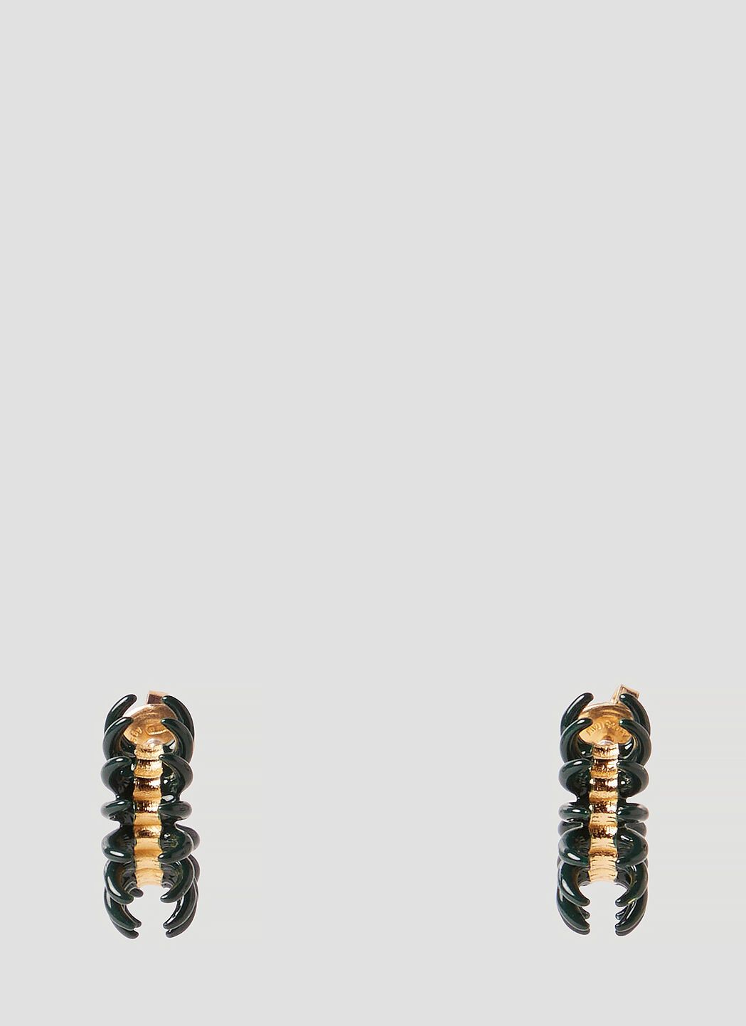Bottega Veneta o1n1vont1124 Size: OS / Spine Hoop Earrings in Dark Green Size ONE SIZE - 2 Thumbnail