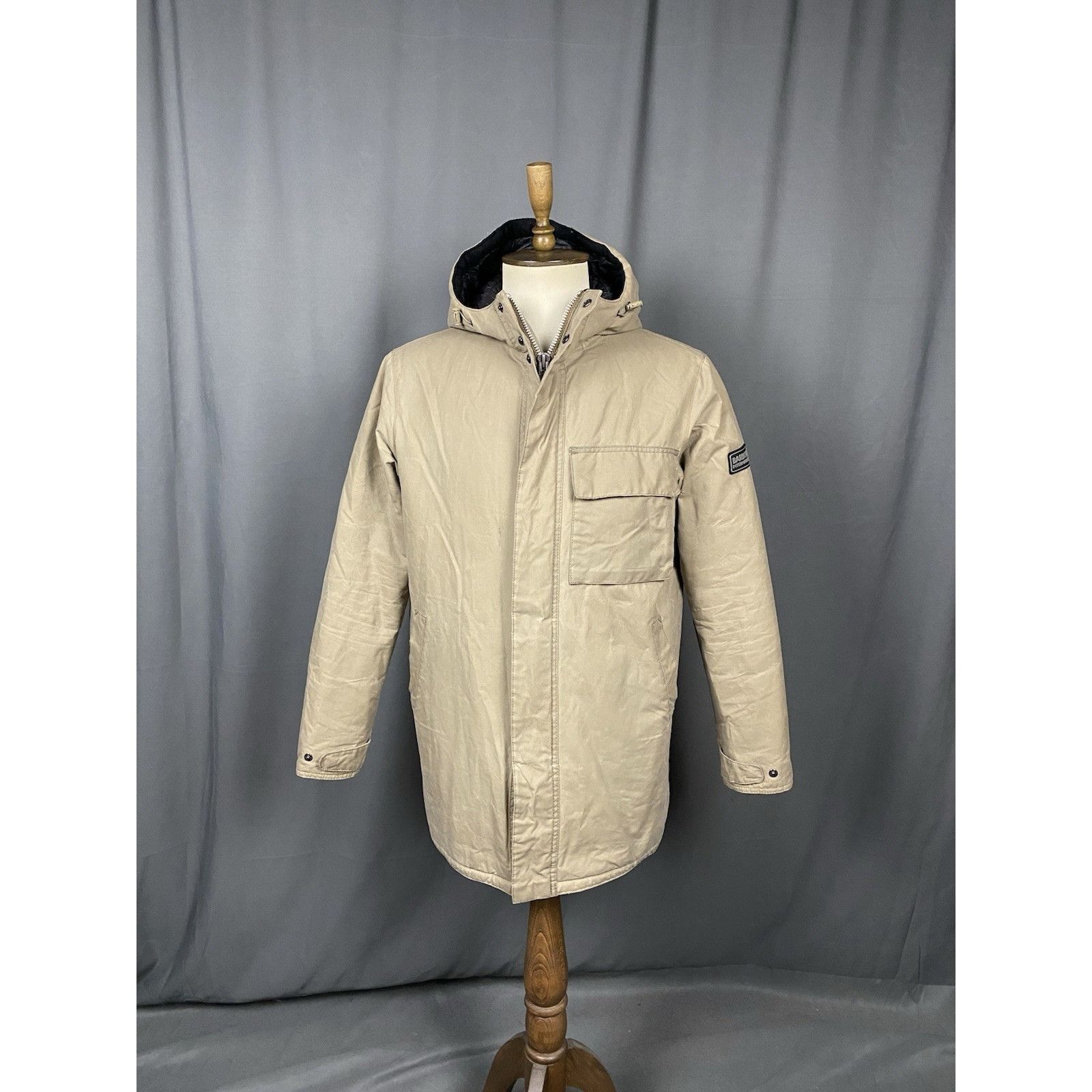 Barbour Barbour Int. Keelman Men's Beige Waxed Insulated Parka Jacke Size US M / EU 48-50 / 2 - 5 Thumbnail