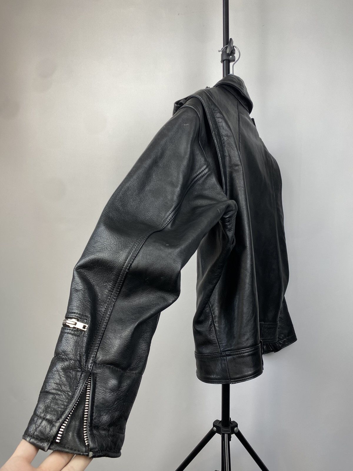 Leather × Vintage Vintage Genuine Leather MOTO Bomber Jacket Rock Punk Size US S / EU 44-46 / 1 - 9 Thumbnail