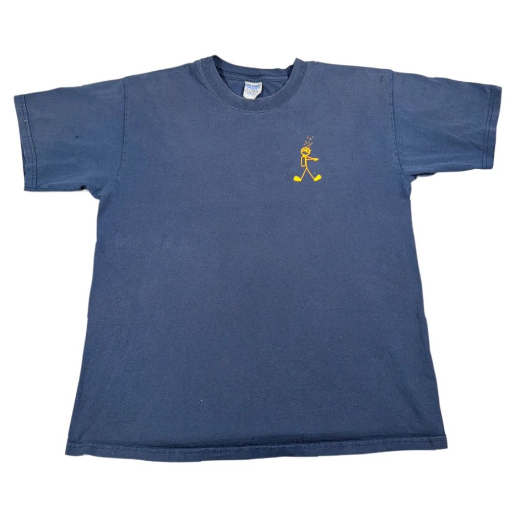 Gildan VINTAGE 420 Shirt Blue Adult LARGE Gildan Crew Neck Short Sleeve Cotton Mens Logo Puff, Buddy Breathing, Y2K, 90s retro, Cartoon, Funny Size US L / EU 52-54 / 3 - 2 Thumbnail