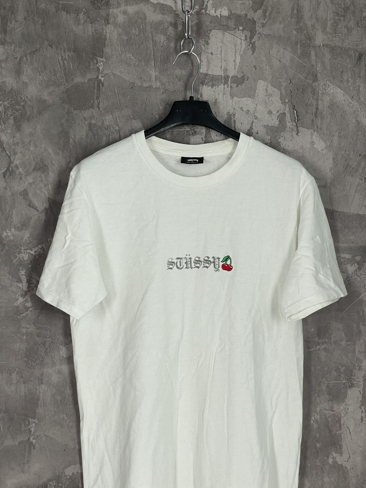 Stussy × Vintage Basic Stussy Logo Cherry Y2K T-Shirt Size US S / EU 44-46 / 1 - 2 Thumbnail