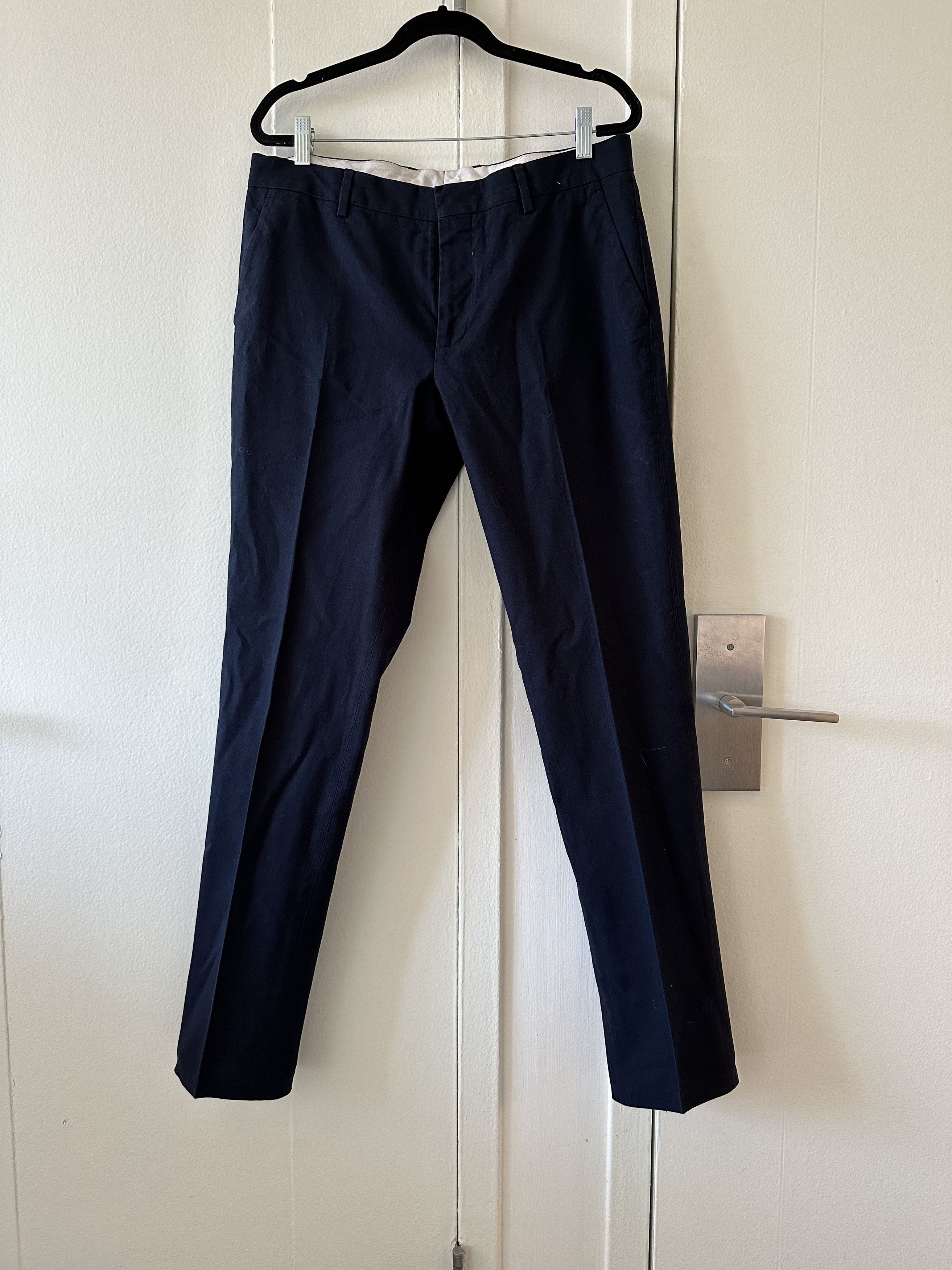 image of Maison Margiela Pleated Trousers in Navy, Men's (Size 33)