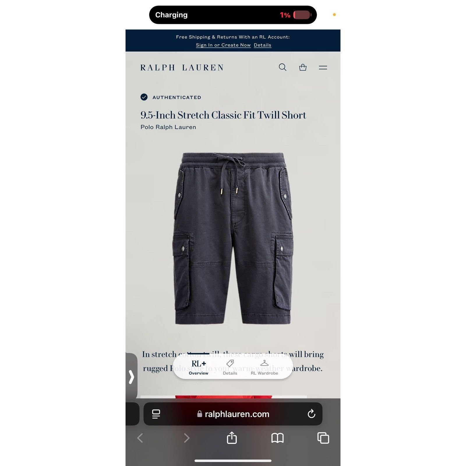 Polo Ralph Lauren Polo Ralph Lauren 9.5-Inch Stretch Classic Fit Twill Short Size US 30 / EU 46 - 4 Thumbnail