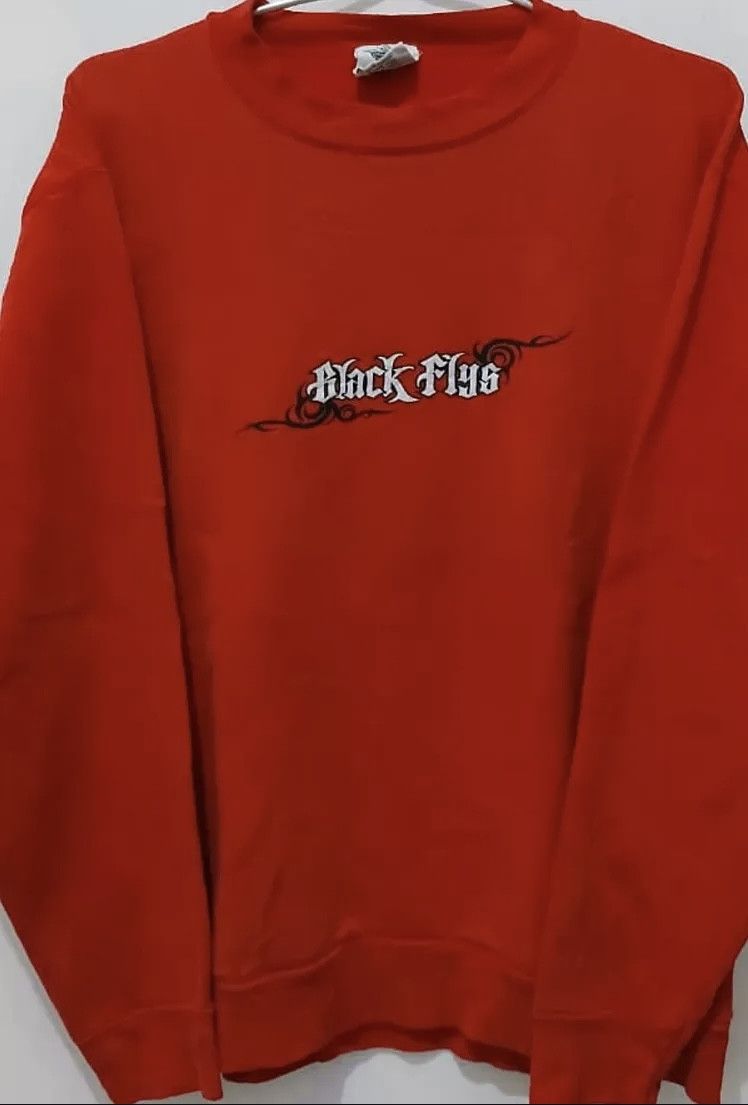 Vintage vintage black flys sweatshirt Size US L / EU 52-54 / 3 - 1 Thumbnail