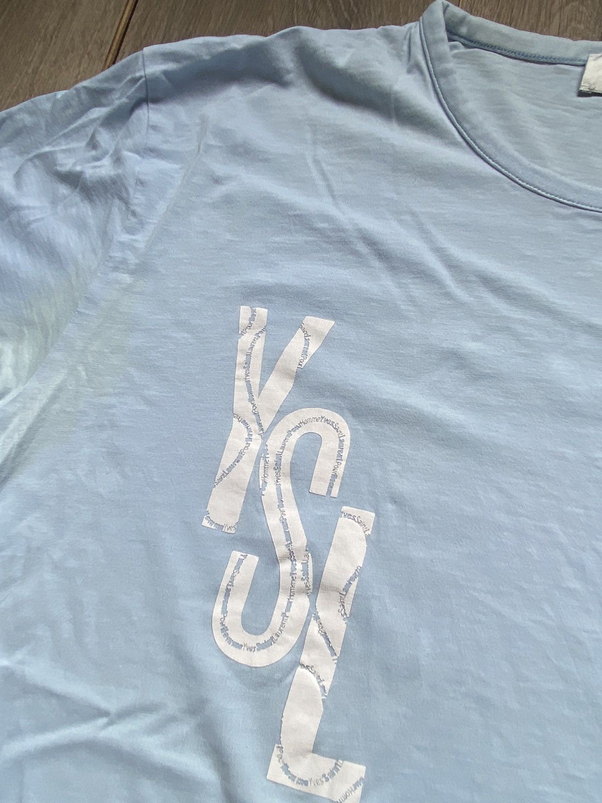 Yves Saint Laurent YVES SAINT LAURENT BIG LOGO VINTAGE BLUE TEE Size US XL / EU 56 / 4 - 2 Thumbnail