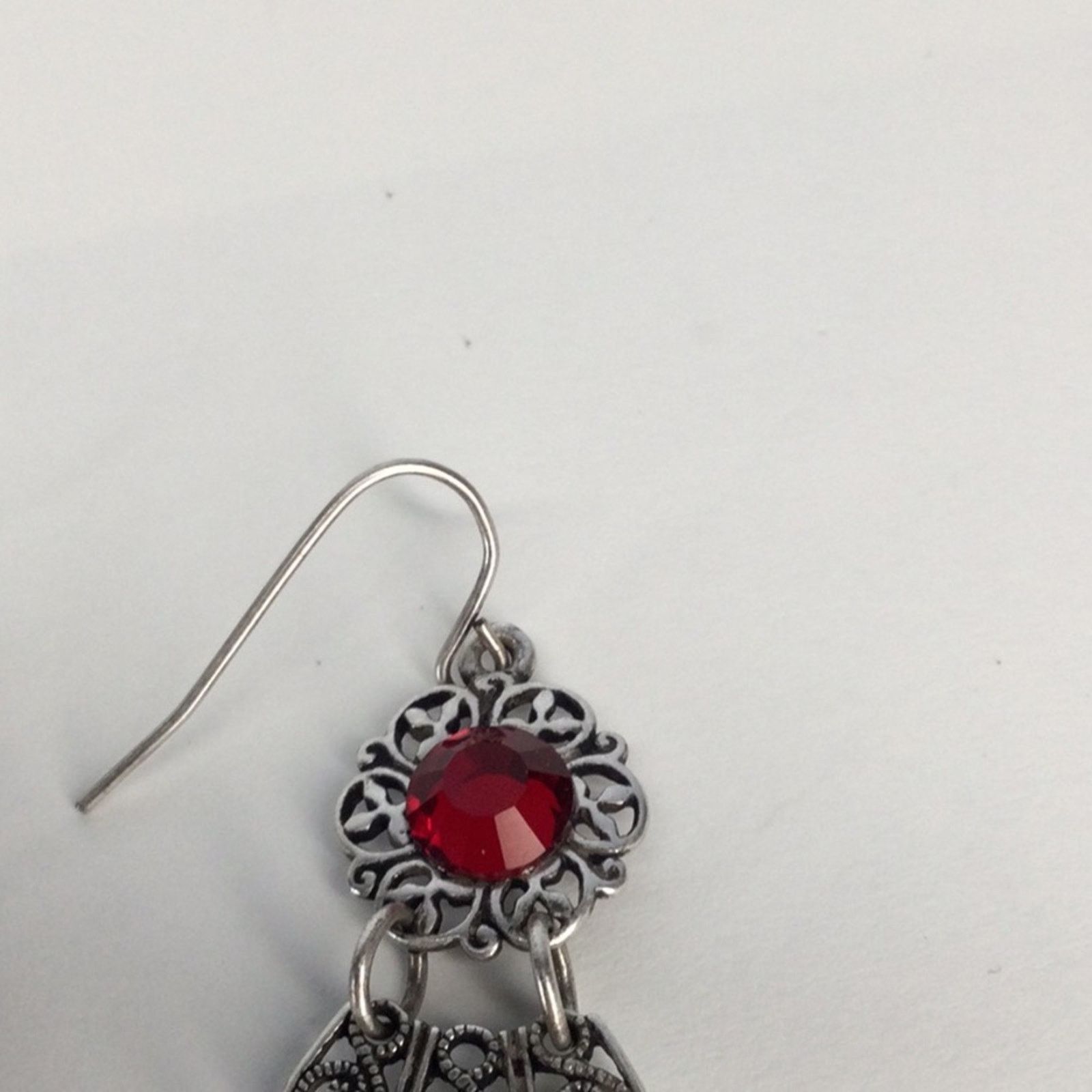 Other Retro 1990's Silver Tone Garnet Bead Chandelier Earrings Size ONE SIZE - 10 Thumbnail