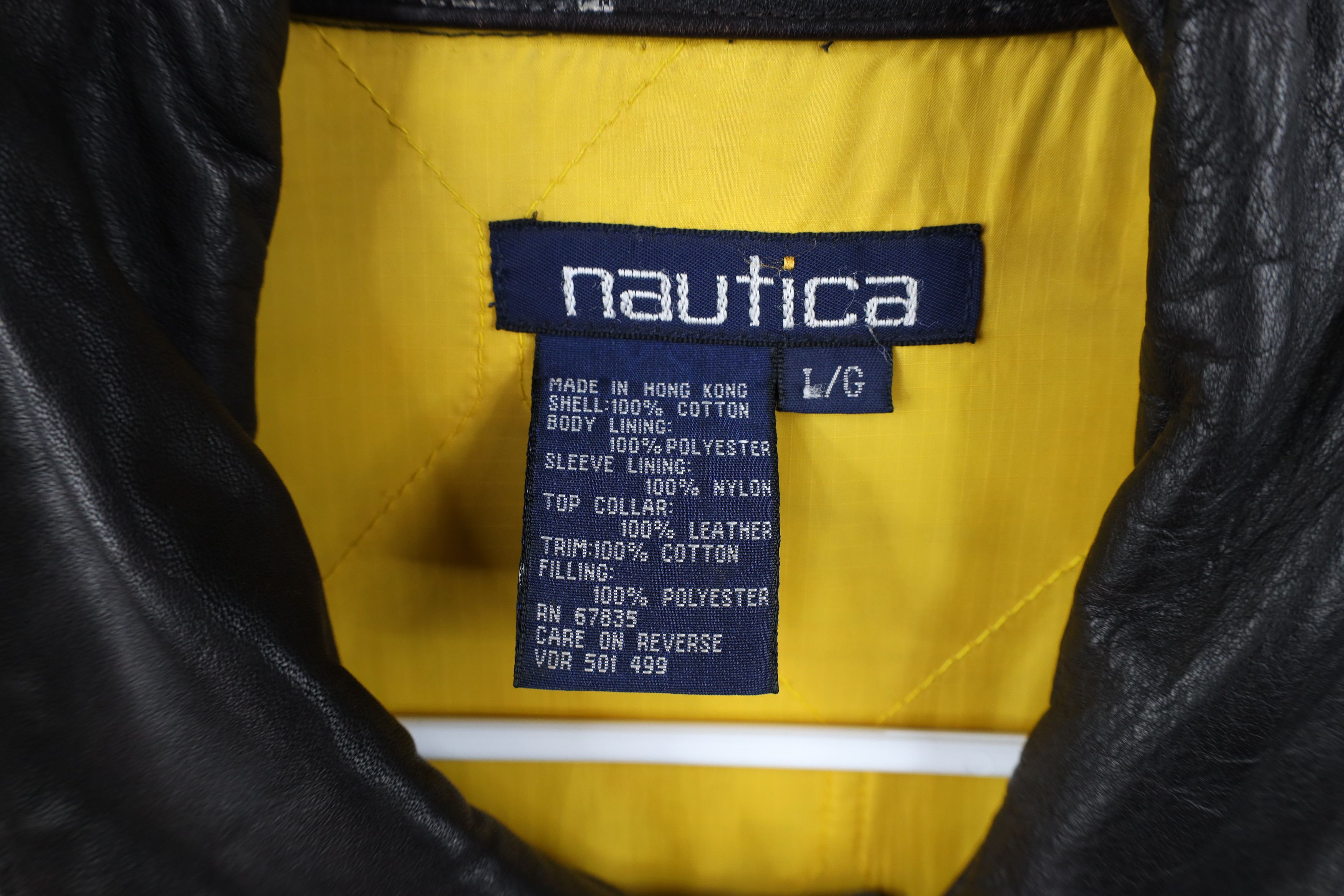 Nautica Vintage 90s Nautica Quilted Leather Collar Chore Barn Jacket Size US L / EU 52-54 / 3 - 9 Thumbnail