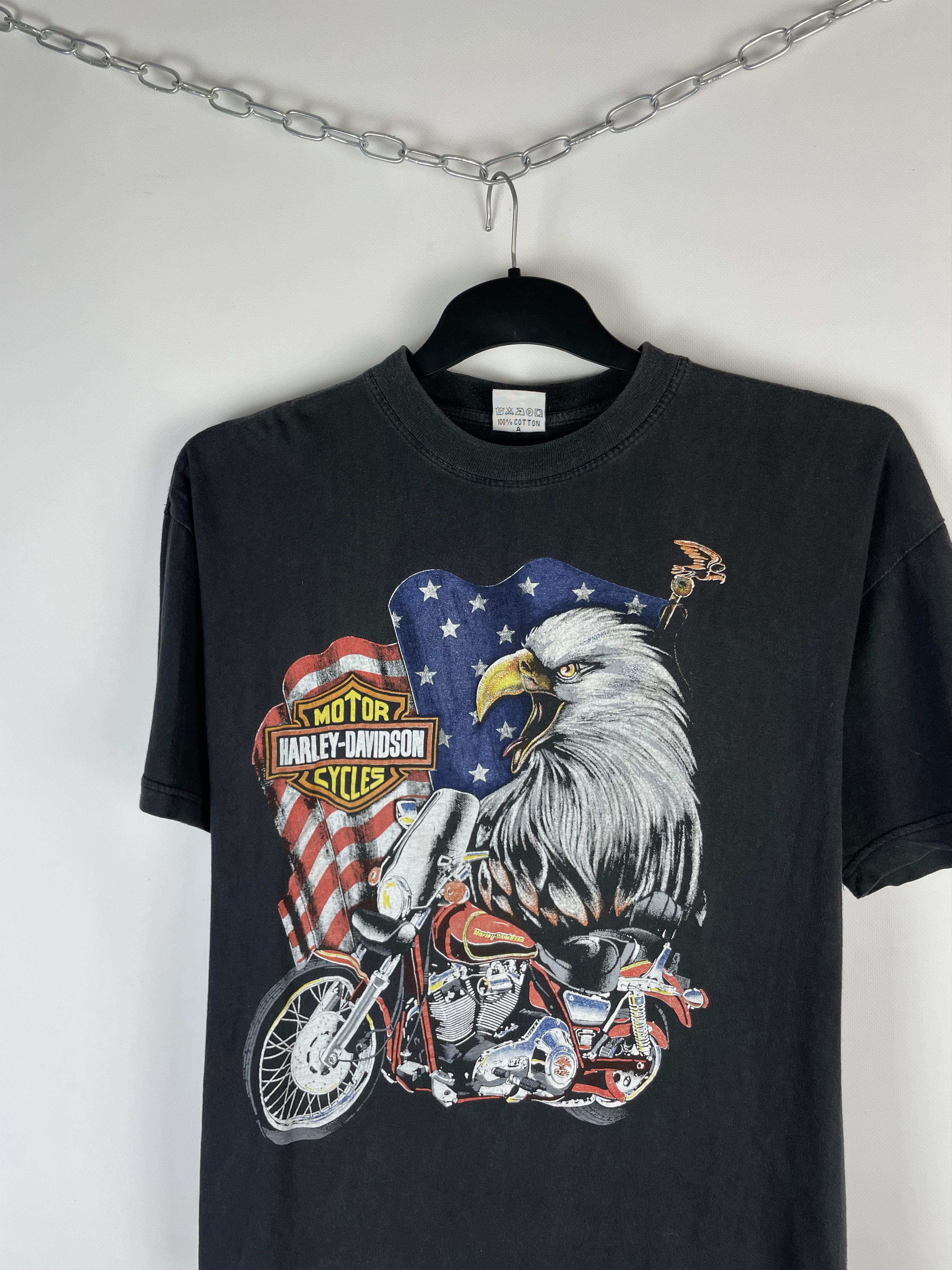 Harley Davidson × Vintage Vintage HARLEY DAVIDSON Tee Graphic T-Shirt Size US L / EU 52-54 / 3 - 3 Thumbnail