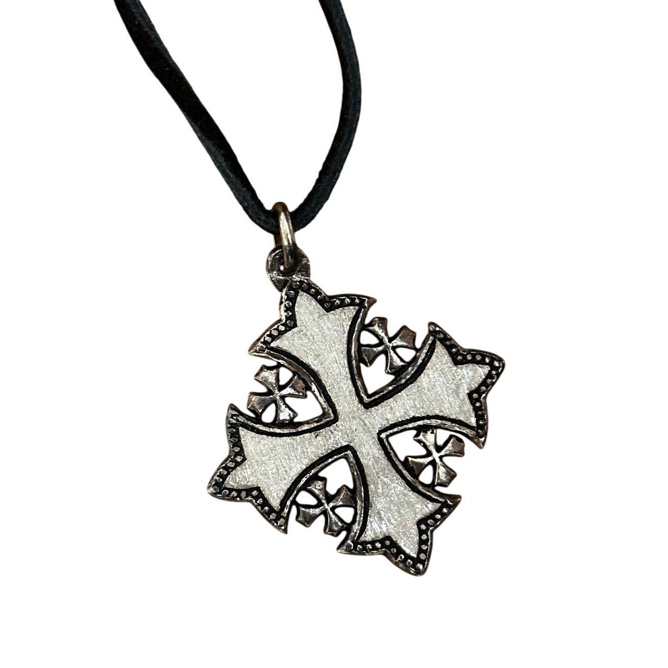 Vintage Vintage 900 Silver Jeruselum Cross Religious Necklace Size ONE SIZE - 1 Thumbnail