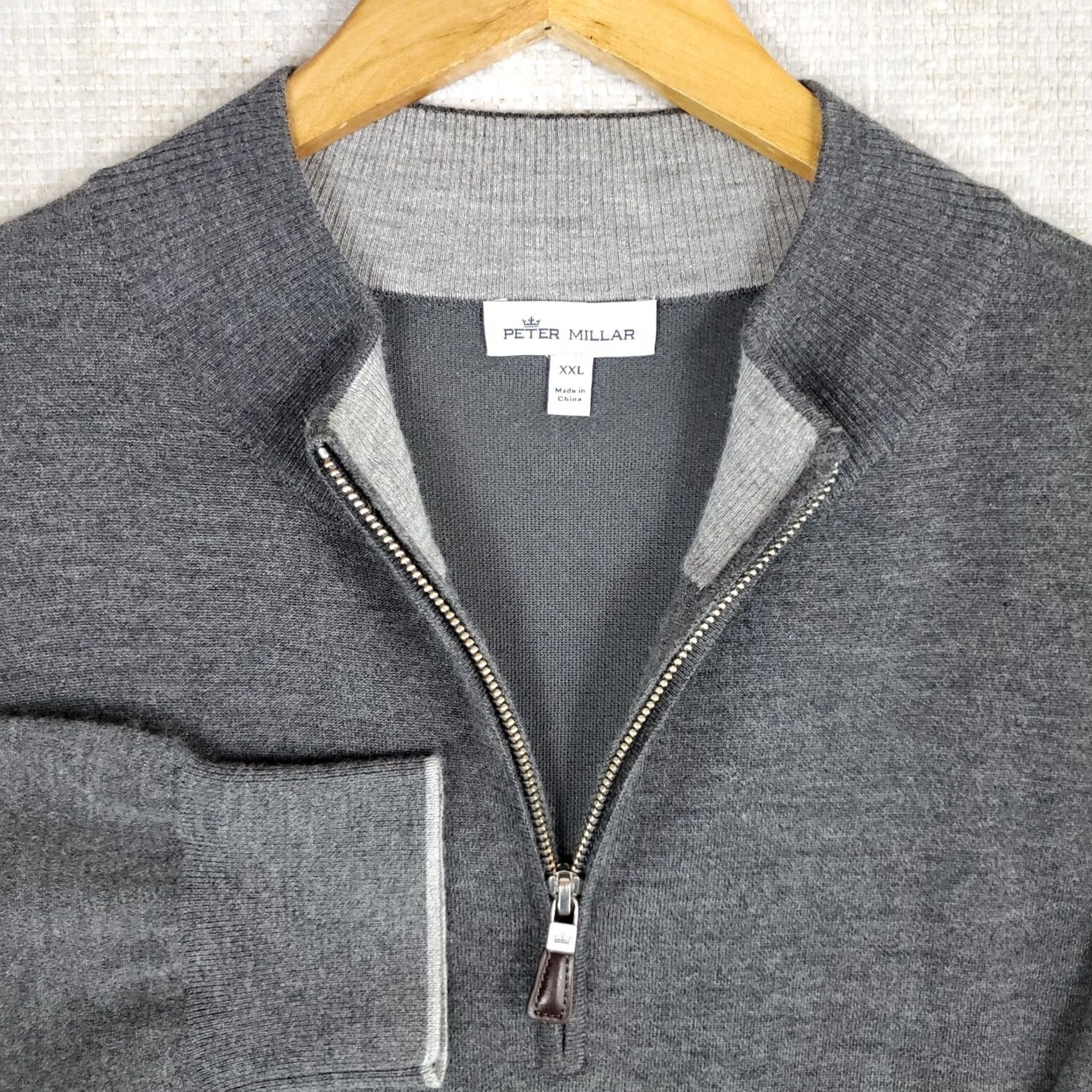 Peter Millar Peter Millar Sweater Pullover 1/4 Zip 2XL Mens Cashmere Silk Gray Crown Comfort Long Sleeve Size US XXL / EU 58 / 5 - 2 Thumbnail