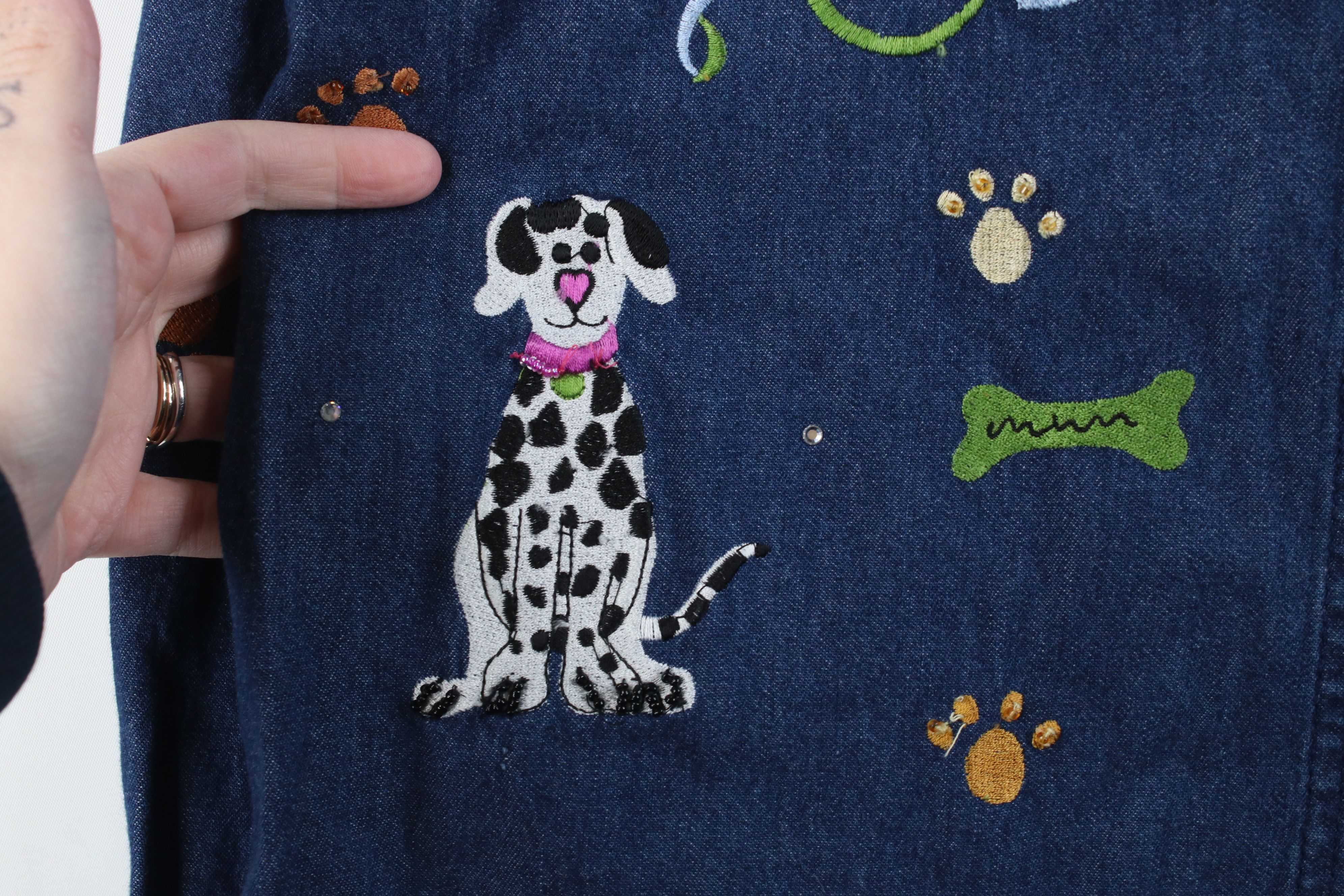 Vintage Vintage 90s Y2K Streetwear Dog Puppy Denim Button Shirt Size M / US 6-8 / IT 42-44 - 8 Thumbnail