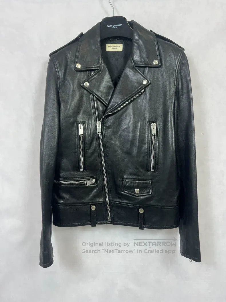 Saint Laurent Paris Saint Laurent Paris Black motorcycle leather jacket Size US M / EU 48-50 / 2 - 1 Thumbnail