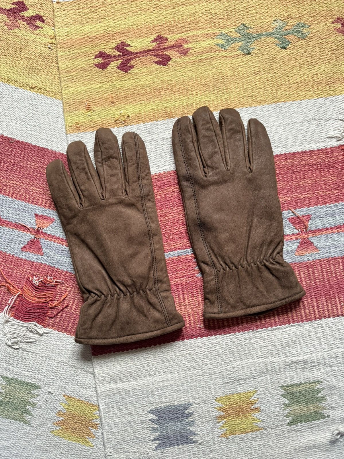 Genuine Leather Vintage 00’s Genuine Leather Brown Gloves Size ONE SIZE - 3 Thumbnail