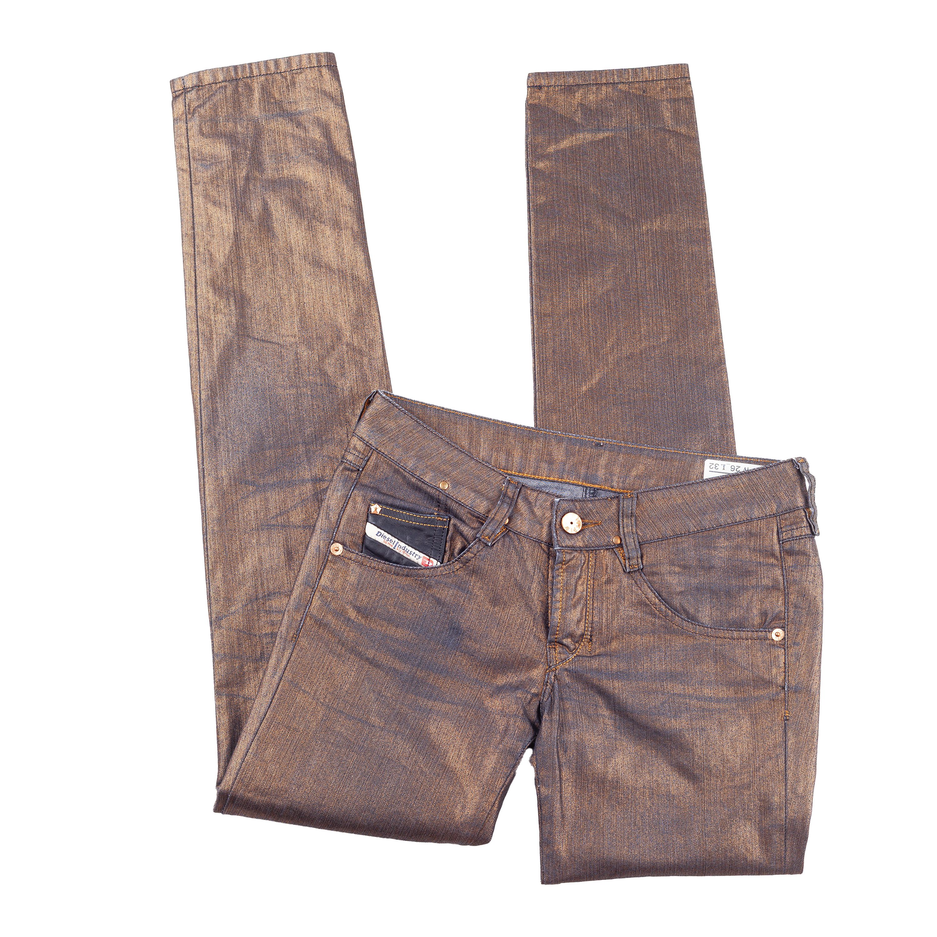 Diesel Diesel Vintage Golden/Bronze Skinny Mid Rise Denim Pants (S) Size 26" / US 2 / IT 38 - 2 Thumbnail