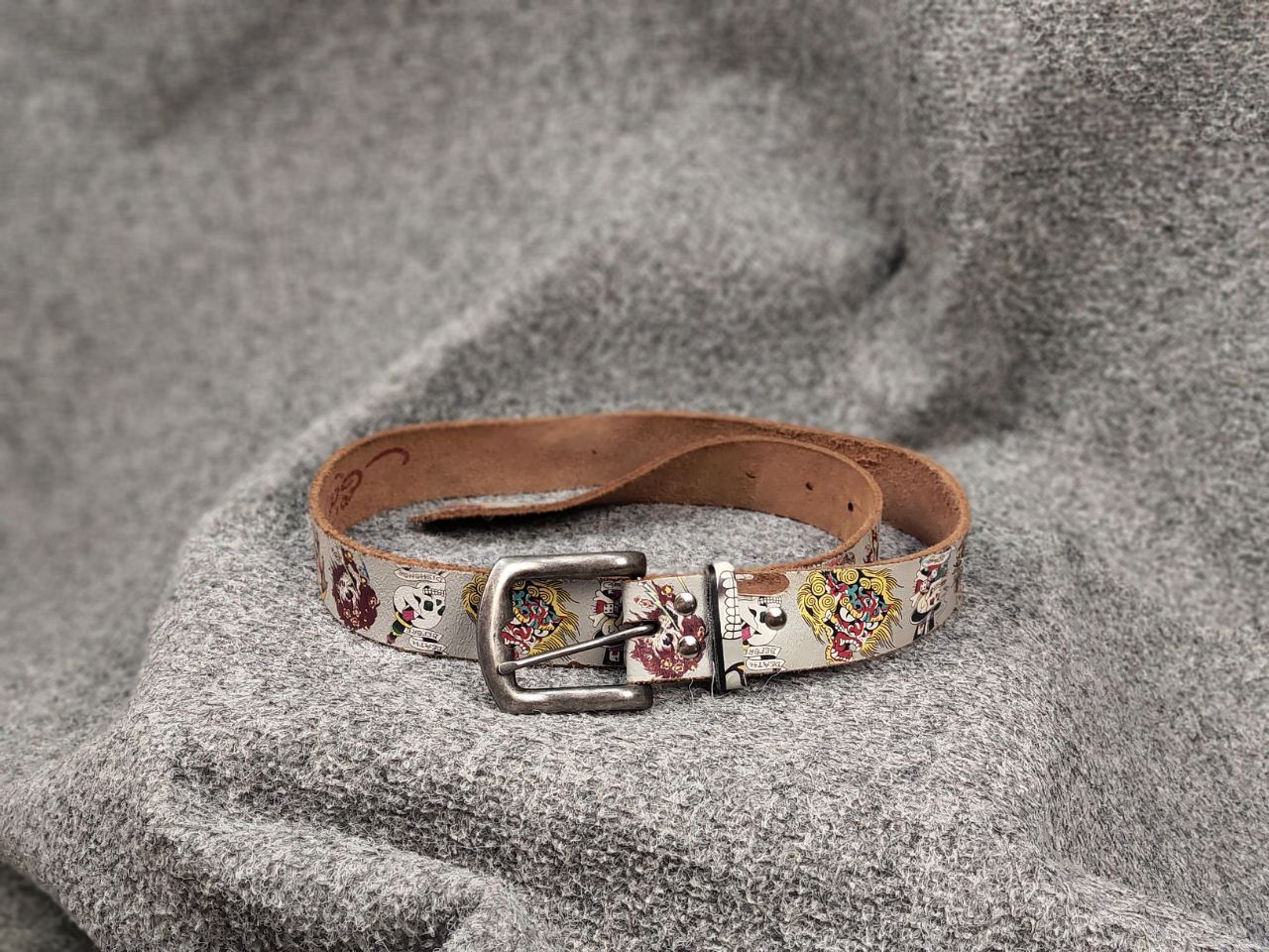Ed Hardy Vintage Ed Hardy Multi Logo Brown Leather Belt Y2K Style Size ONE SIZE - 1 Thumbnail