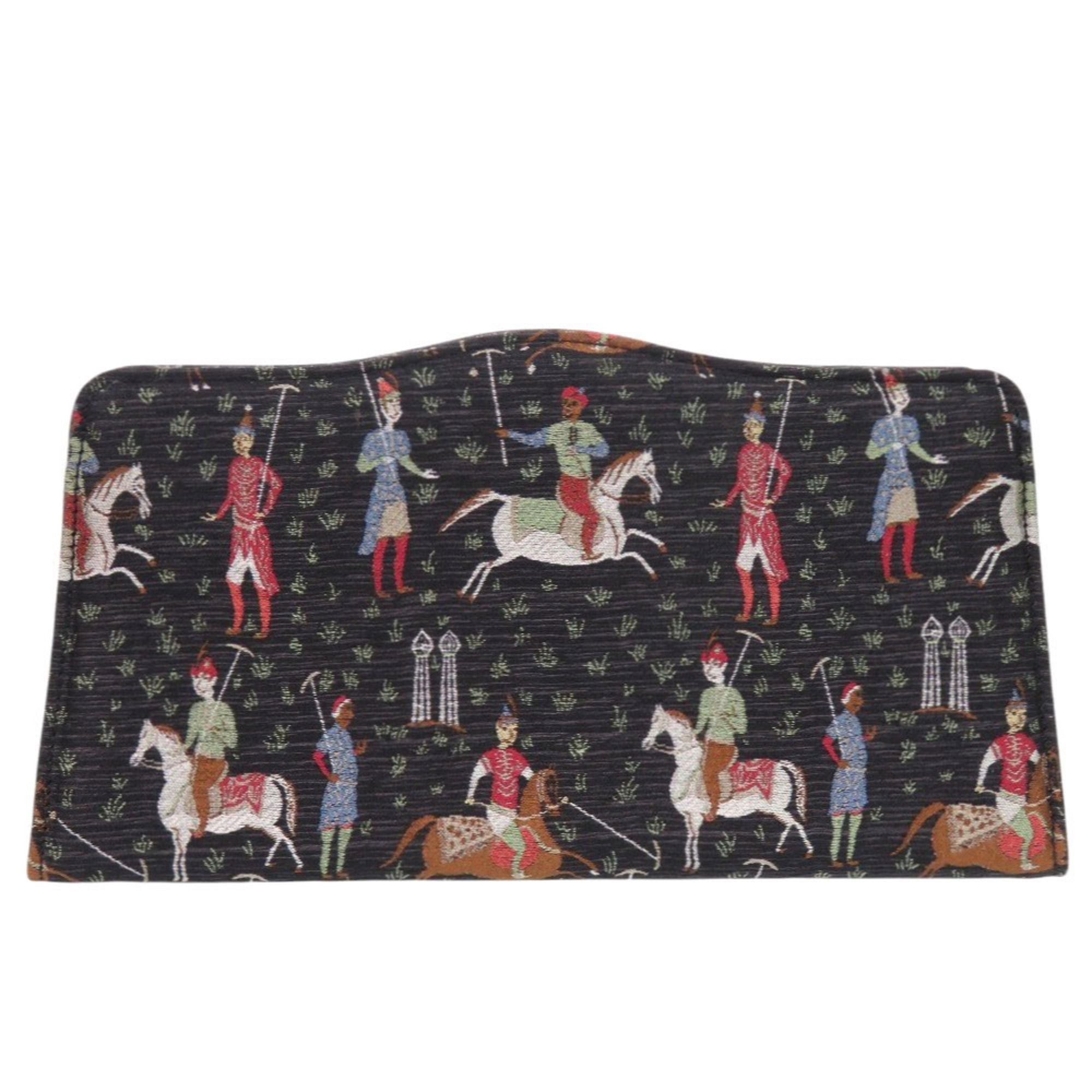 Gucci Gucci Greta Garbo Collaboration Equestrian Print Canvas Black Clutch Bag 0960 Size ONE SIZE - 1 Thumbnail