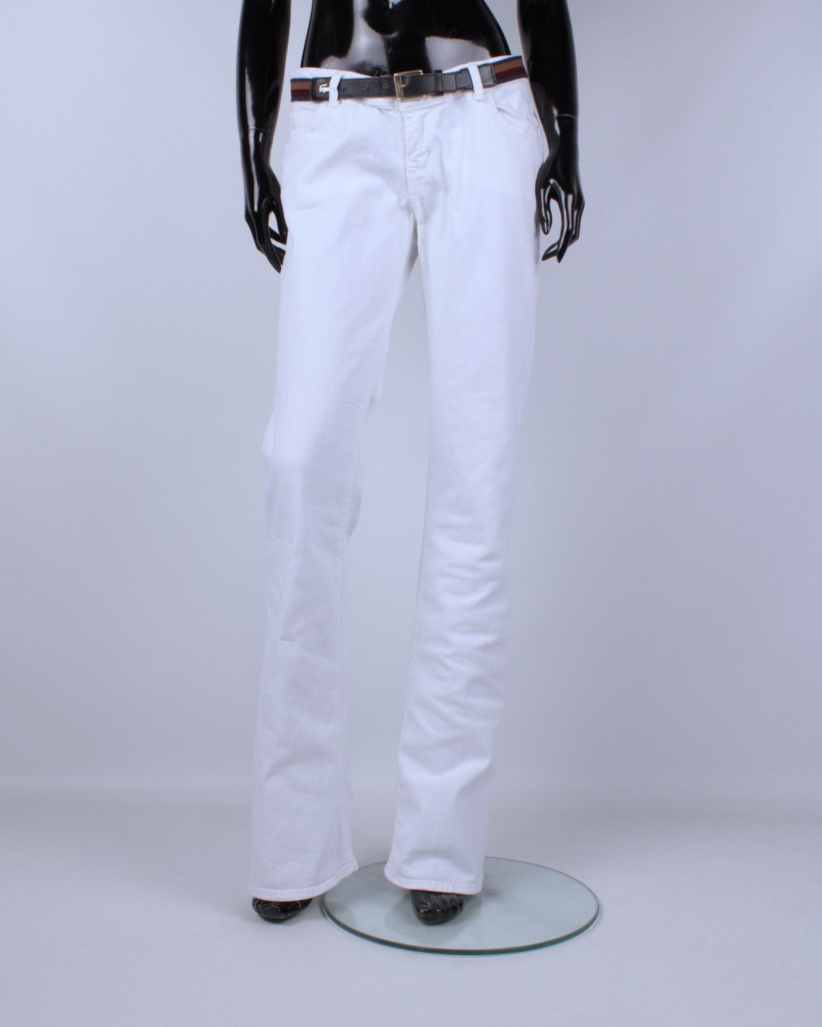 Miss Sixty × Vintage MISS SIXTY Y2K Vintage Wide Leg Rhinestone White Denim Jeans Size 32" / US 10 / IT 46 - 1 Thumbnail