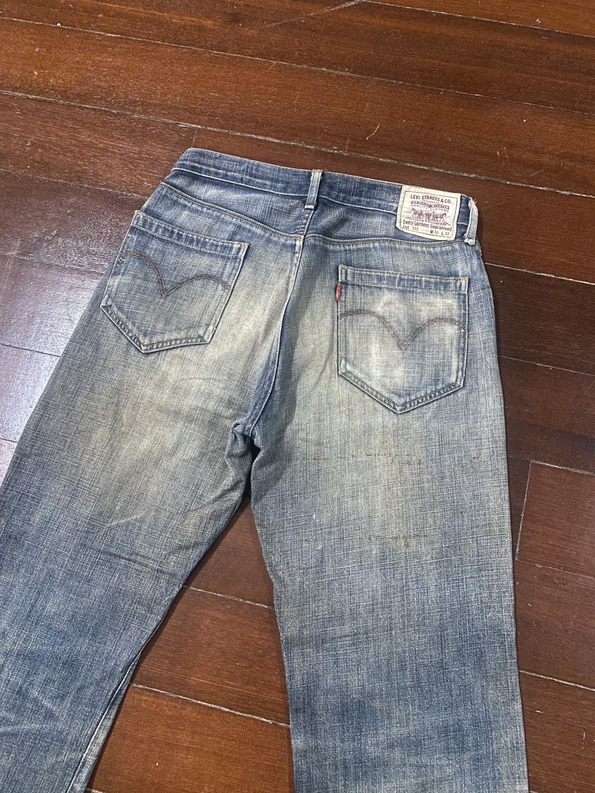 Levi's Rare Levi’s 553 Fade Denim mud wash distressed selvedge Size US 33 - 15 Thumbnail