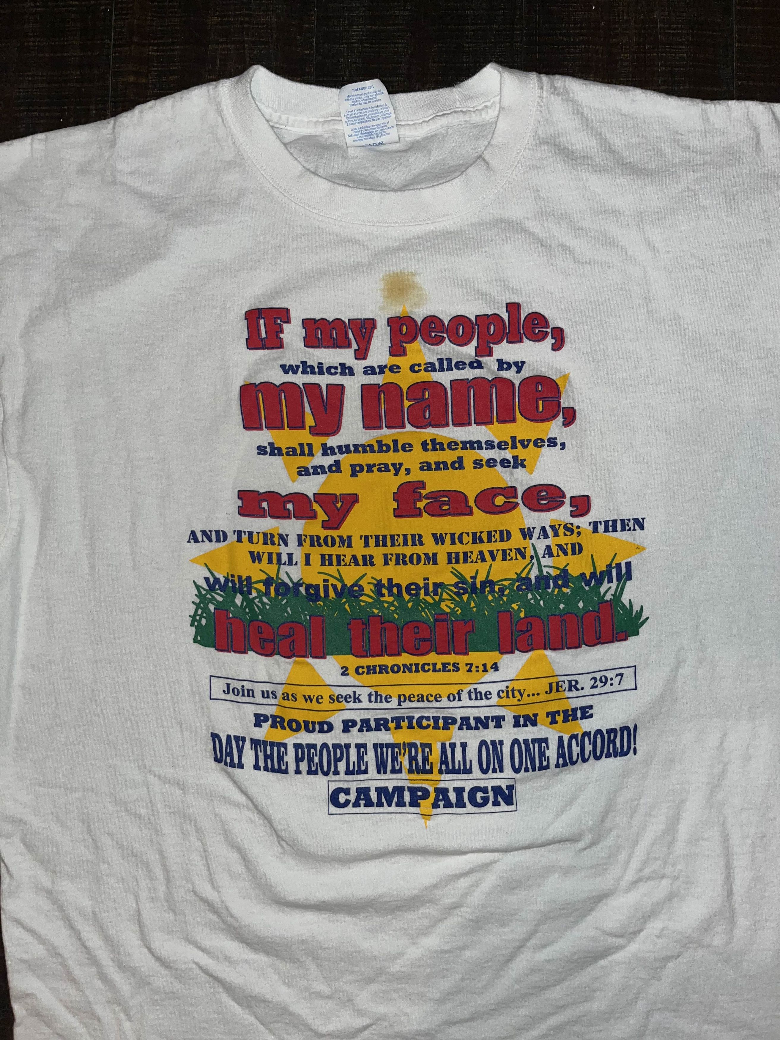 Vintage Y2K Religious Bible Verse Shirt Size US XL / EU 56 / 4 - 2 Thumbnail