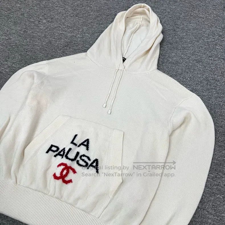 Chanel Chanel Cruise Series Beige Logo Cashmere Knit Hoodie Size XXS / US 00 / IT 34 - 4 Thumbnail