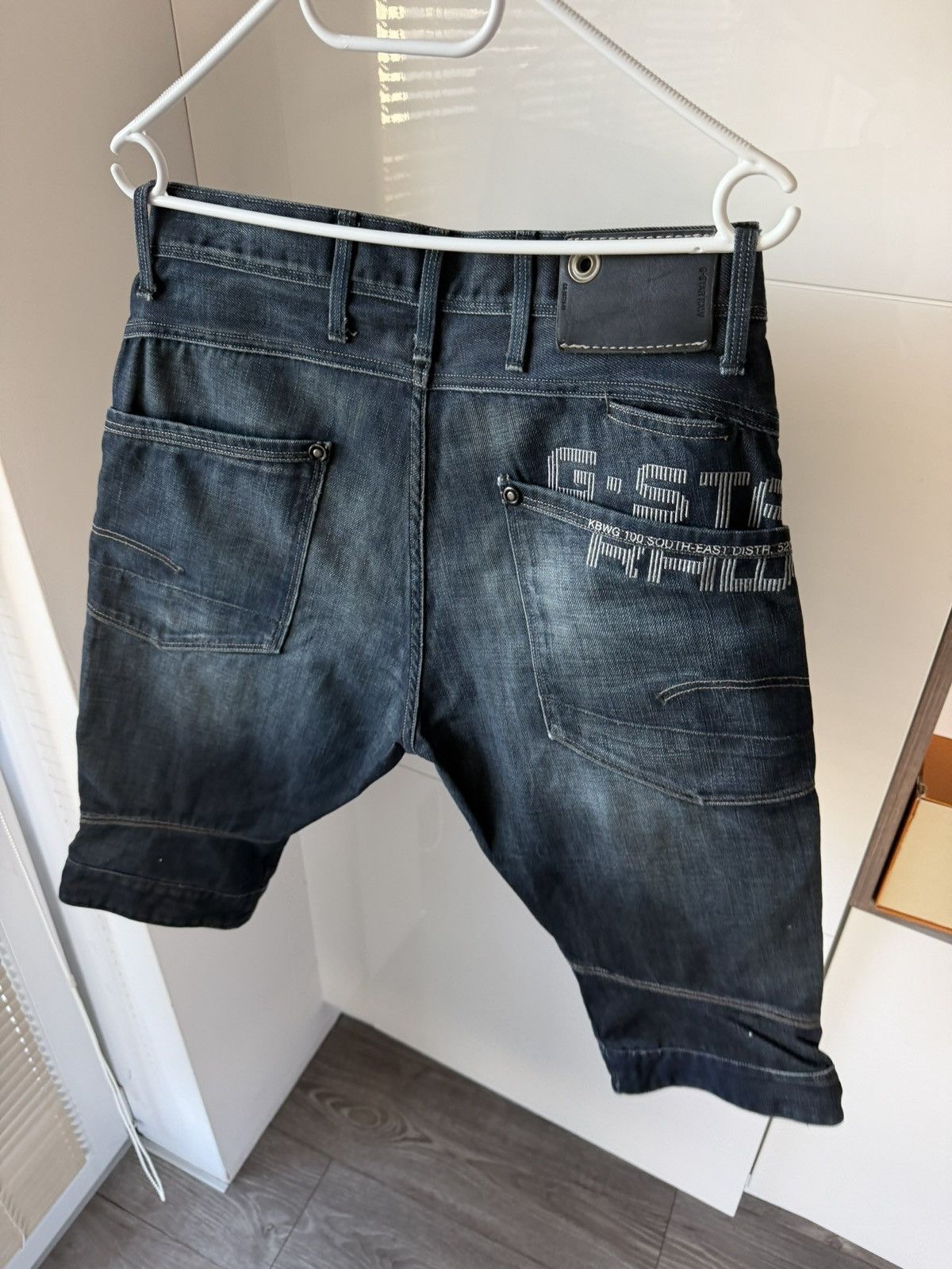 G-Star G Star Raw Denim Big Logo Embroidered Drip Shorts Size US 33 - 21 Thumbnail