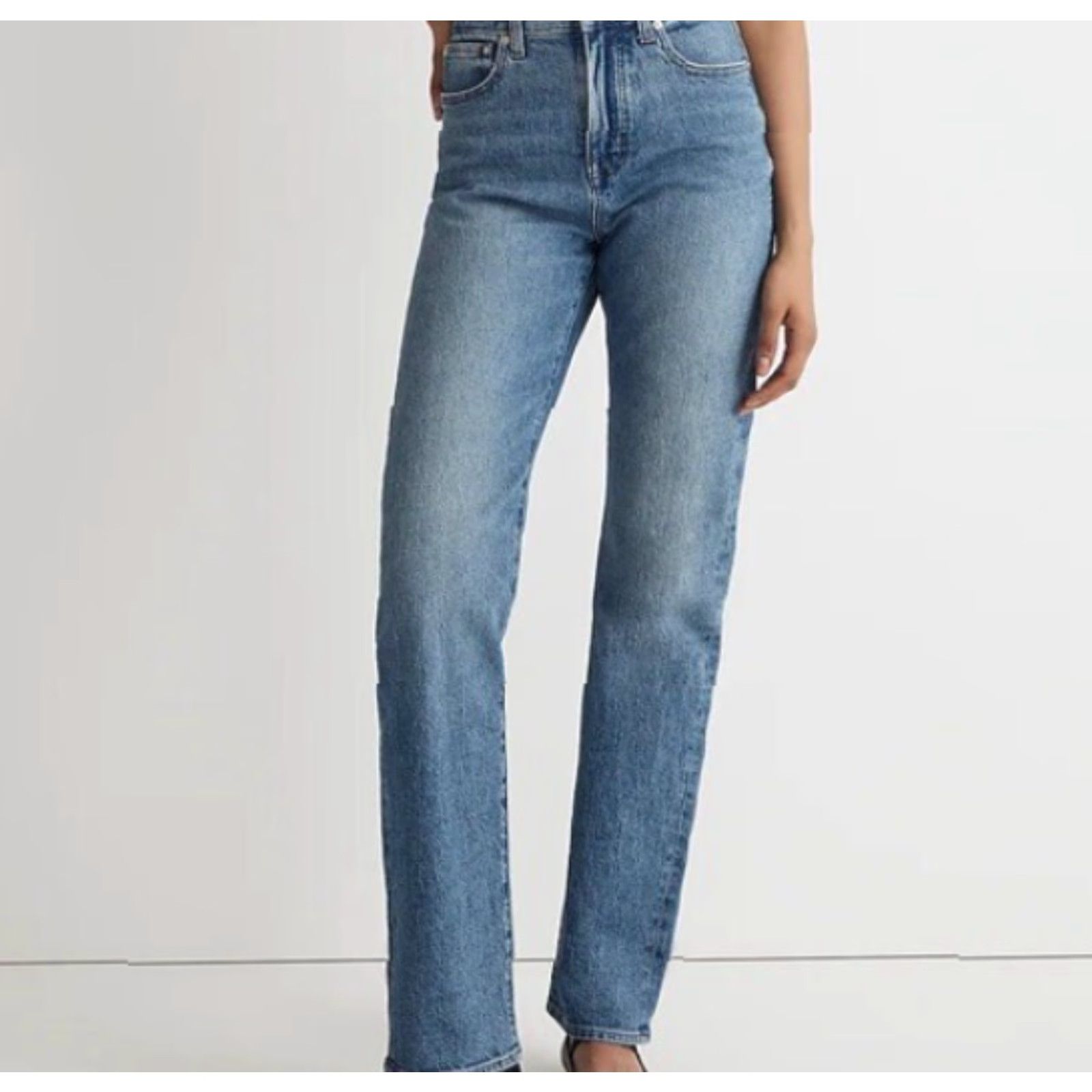 Madewell Madewell Petite 90s Straight Jeans Enmore Wash Size 32P Medium Wash Blue Womens Size 24" / US 00 / IT 34 - 7 Thumbnail