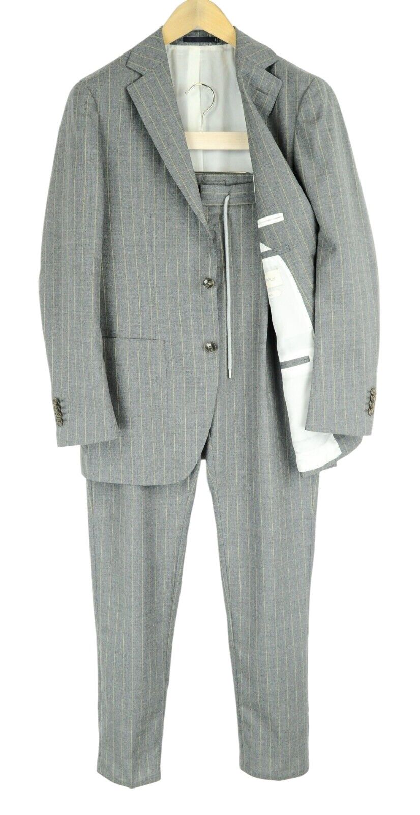 Suitsupply HAVANA PATCH UK38R Wool Grey Striped 2 Piece Suit 57910 Size 38R - 1 Thumbnail
