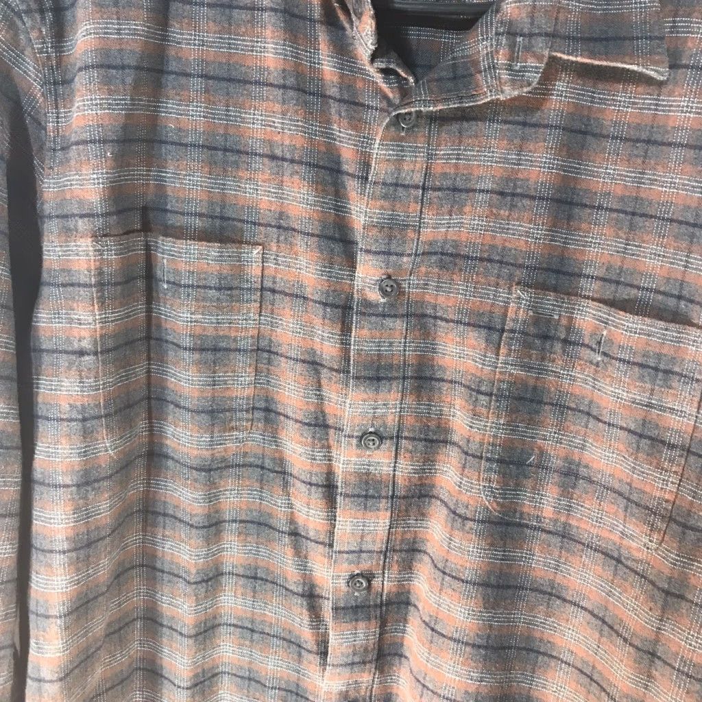 Nordstrom Nordstrom Mens Plaid Button-Up Dress Shirt 2XLT Gray Orange Blue White Casual Business Workwear Size 48R - 1 Thumbnail