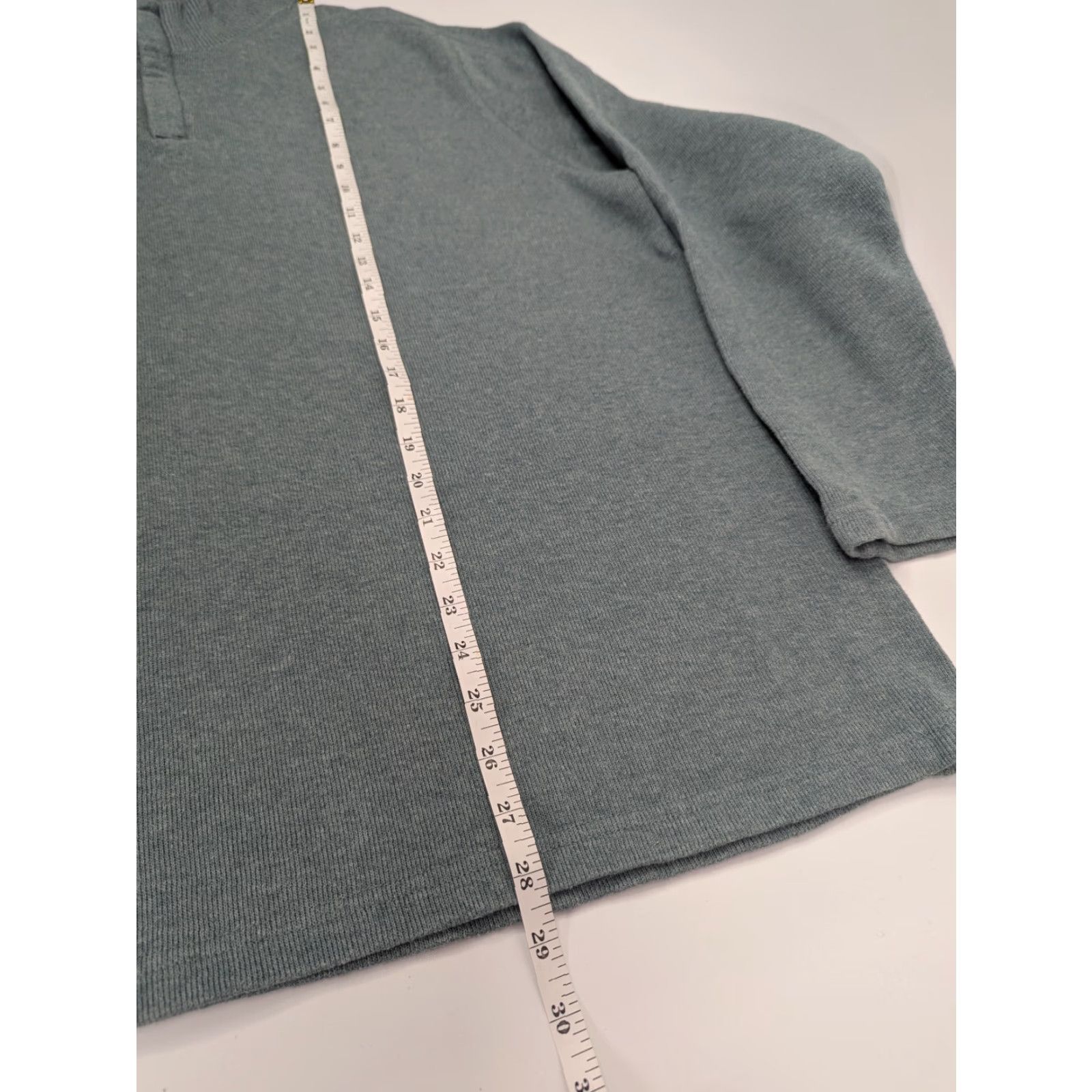 Tasso Elba Tasso Elba Sweater 1/4 Zip Pullover Men's XL 100% Cotton High Neck Light Sage Grey Blue Size US XL / EU 56 / 4 - 4 Thumbnail
