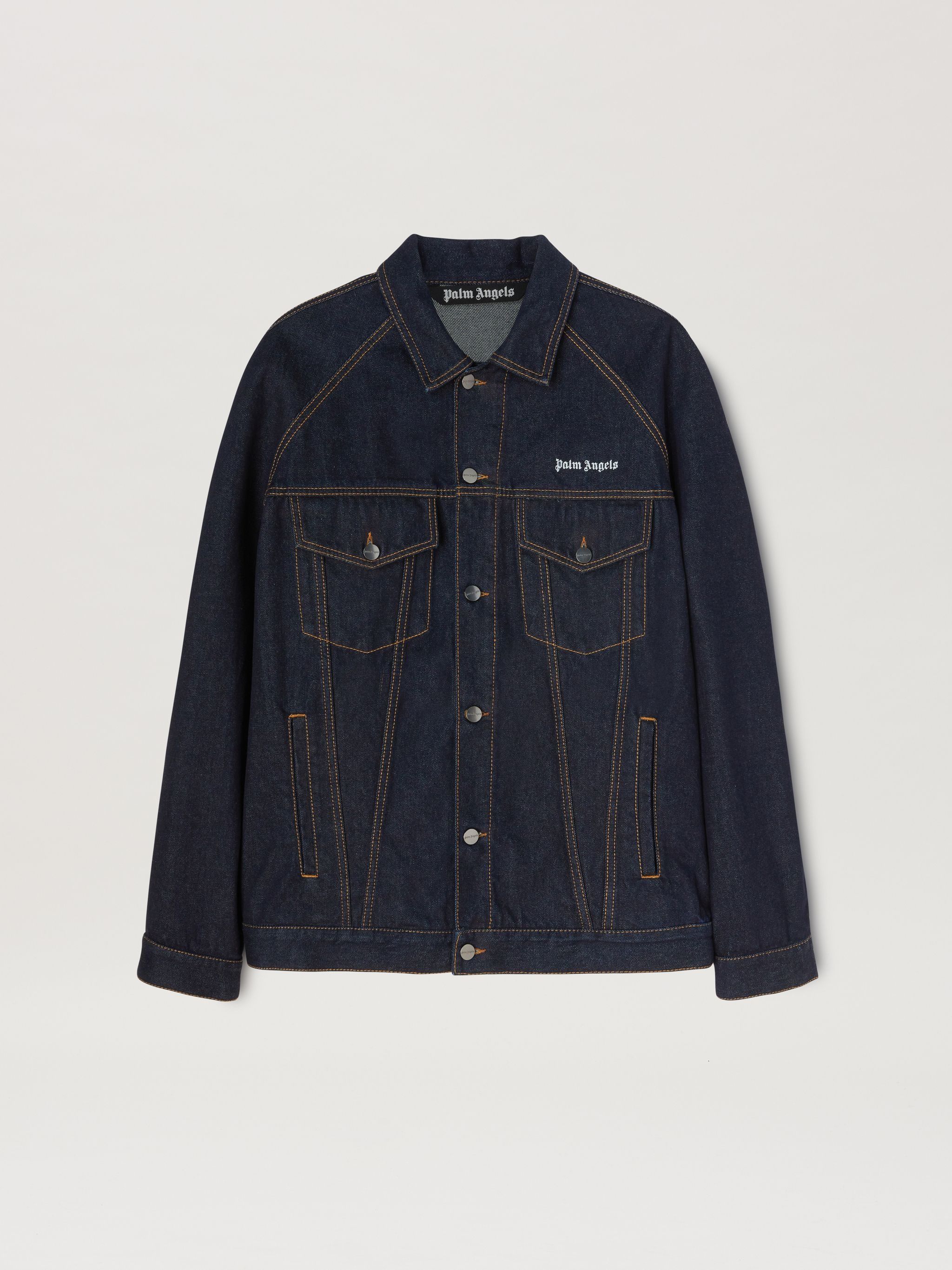 Palm Angels o1y0325 Logo Denim Jacket in Dark Blue Size US S / EU 44-46 / 1 - 1 Thumbnail