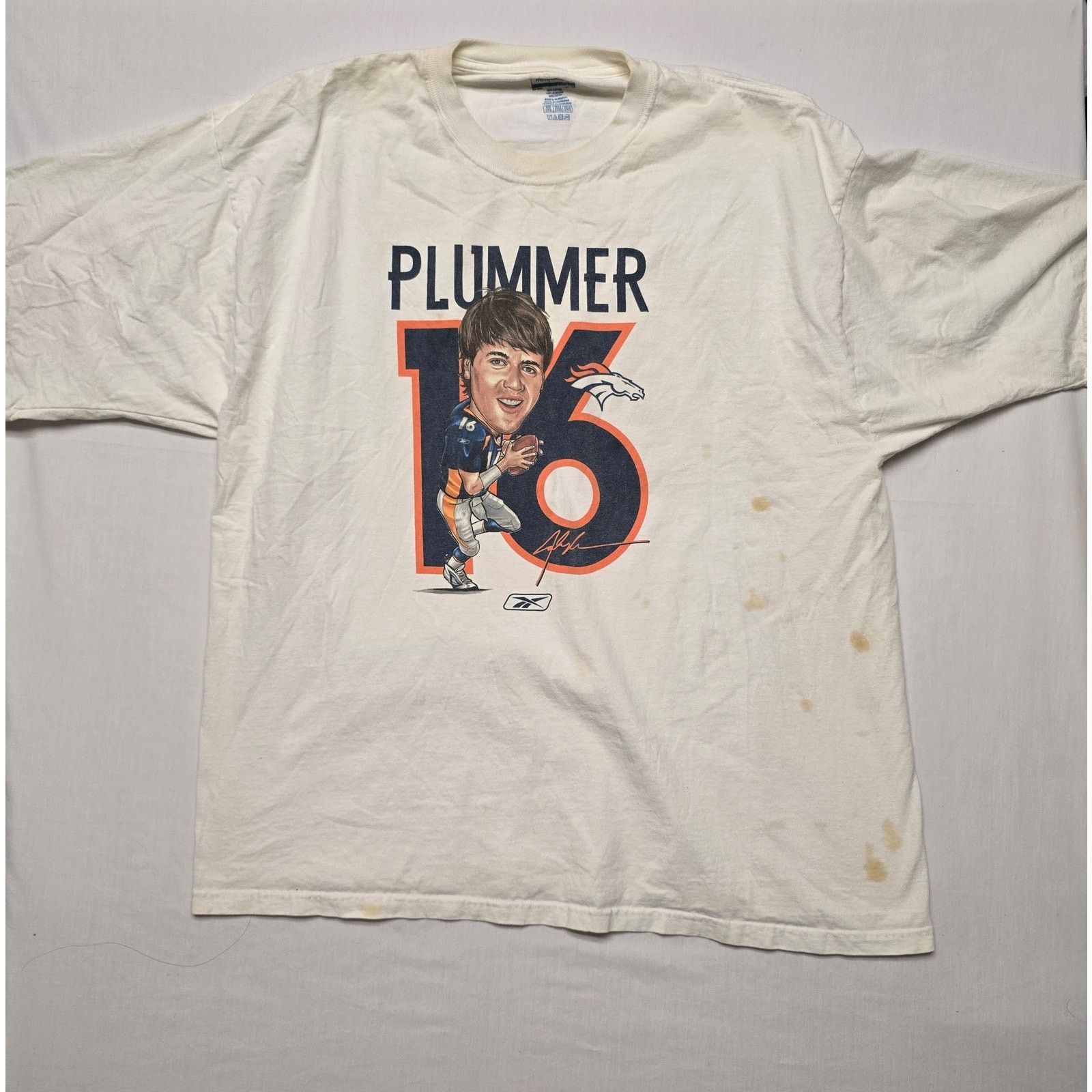 Reebok × Vintage Vintage Jake Plummer Denver Broncos White 2Xl NFL Tee 2005 Size US XXL / EU 58 / 5 - 1 Thumbnail