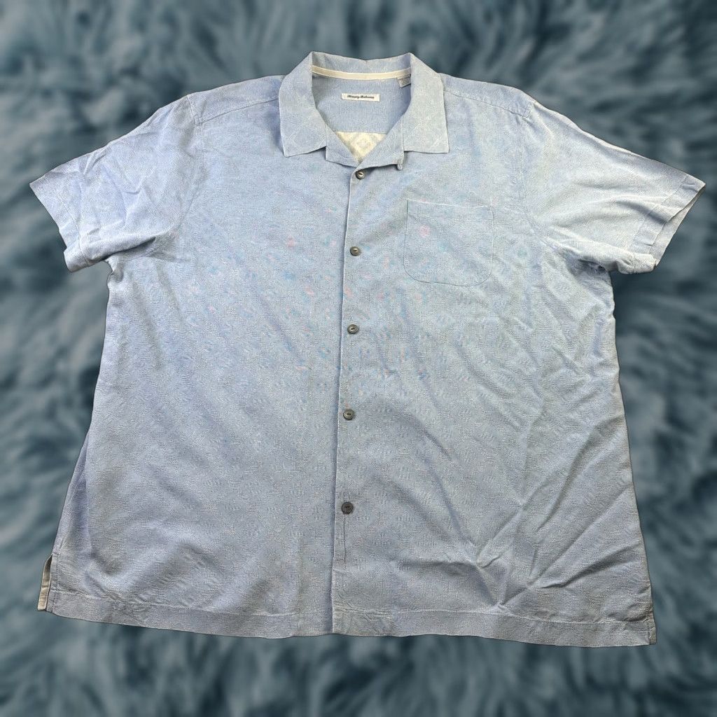 Tommy Bahama Tommy Bahama Shirt Mens 3XL Blue Silk Floral Camp Textured Size US XXL / EU 58 / 5 - 1 Thumbnail