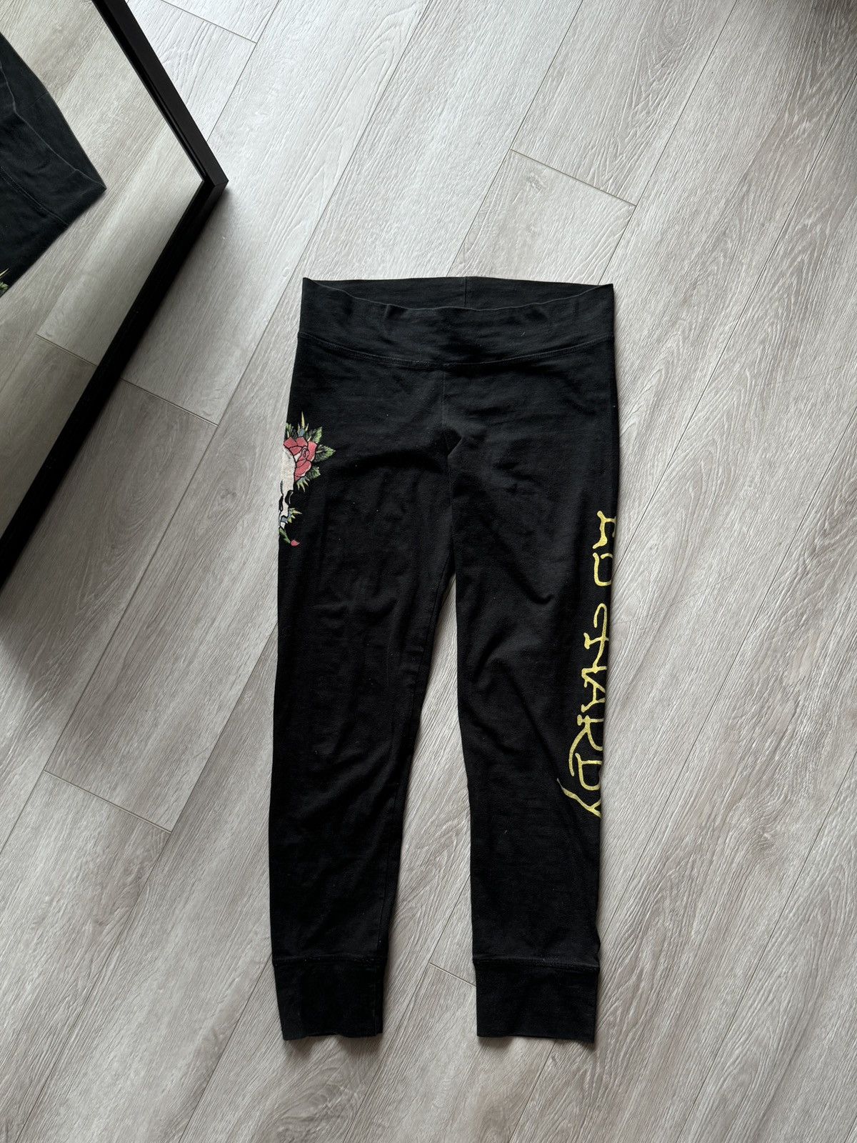Christian Audigier × Ed Hardy × Vintage Ed Hardy by Christian Audigier Black Printed Leggings Size 25" / US 0 / IT 36 - 3 Thumbnail