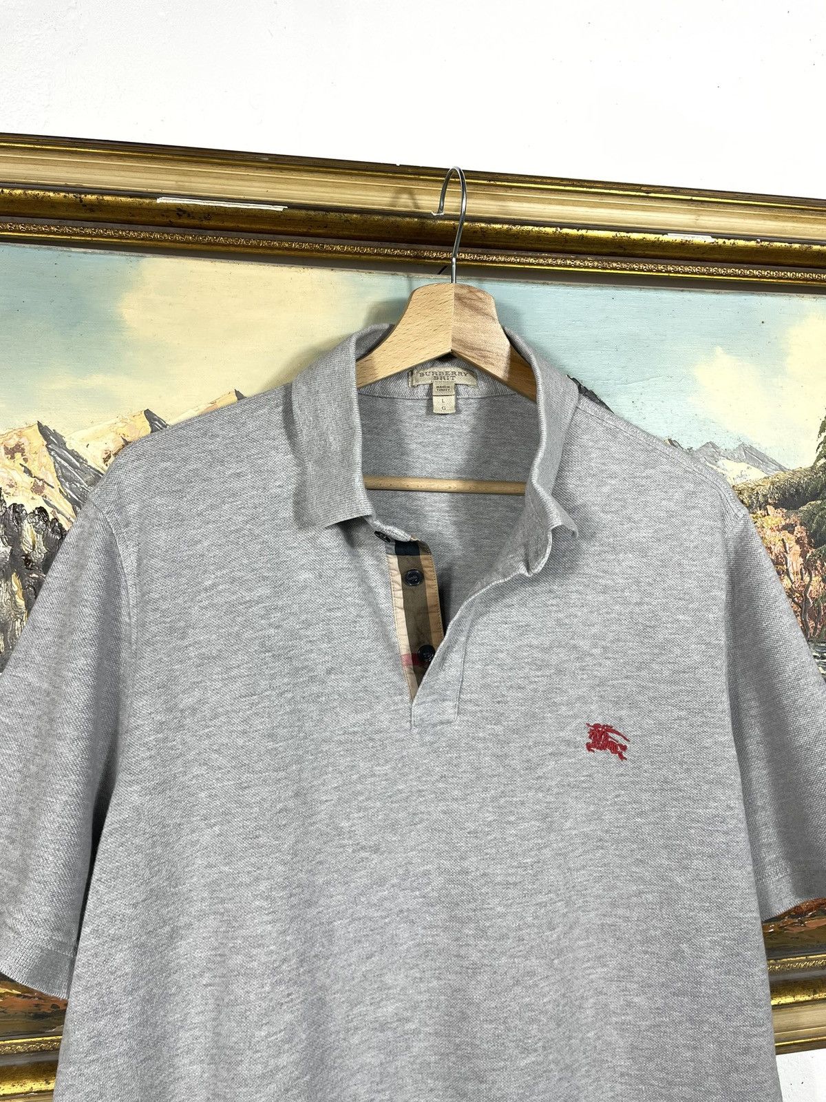 Burberry Burberry Gray Polo T-shirt Short Sleeve Tee Old Money Luxury Size US L / EU 52-54 / 3 - 7 Thumbnail