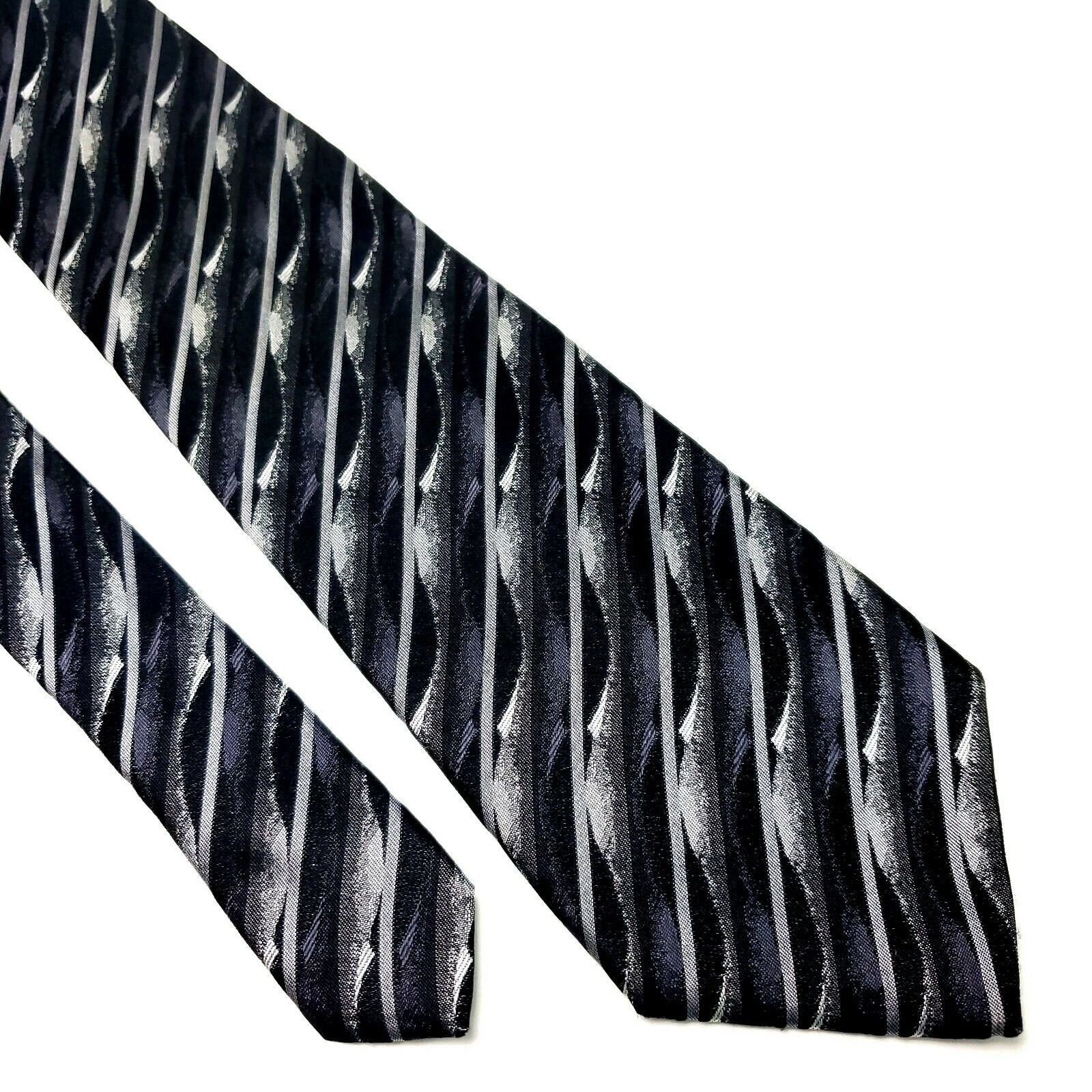 Pierre Cardin Pierre Cardin Silk Tie Woven Gray Black Abstract Long Size ONE SIZE - 1 Thumbnail