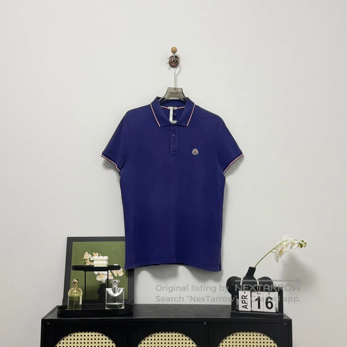 Moncler Moncler Blue Logo Short Sleeve Polo Shirt| Size US XL / EU 56 / 4 - 1 Thumbnail