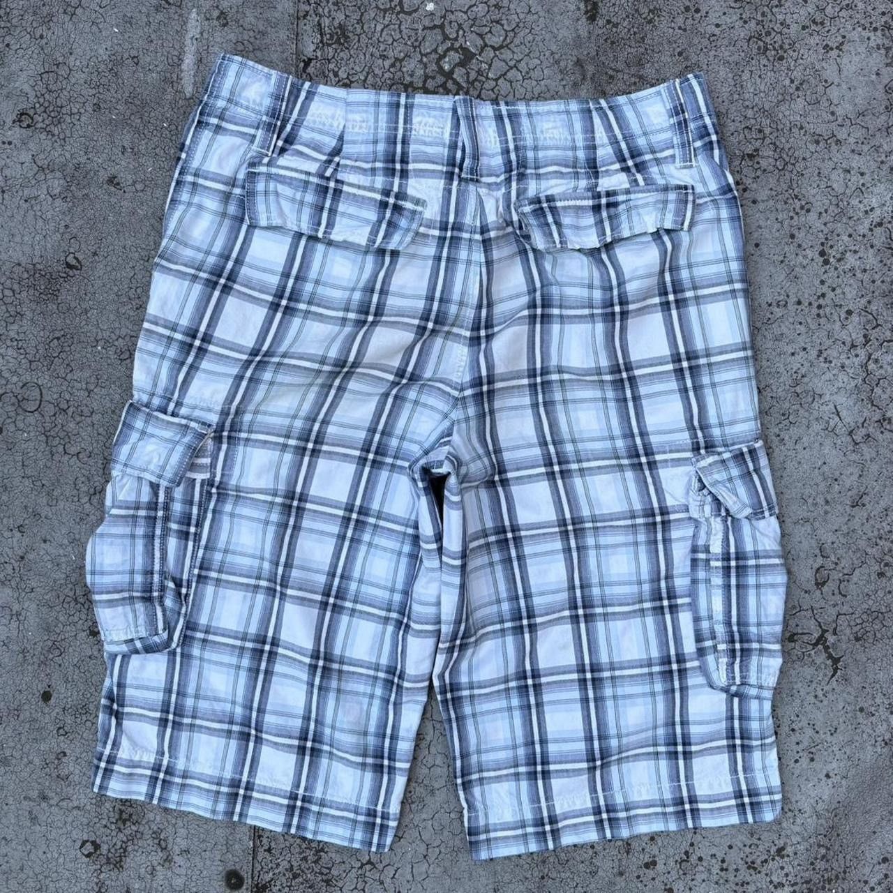 Anchor Blue Y2K Anchor Blue Plaid Cargo Tactical Shorts Size US 32 / EU 48 - 2 Thumbnail