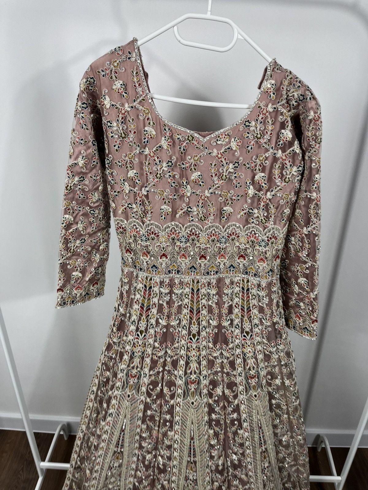 Other Vintage Heavy Embellished Sequin Beaded Maxi Evening Dress Size S / US 4 / IT 40 - 3 Thumbnail